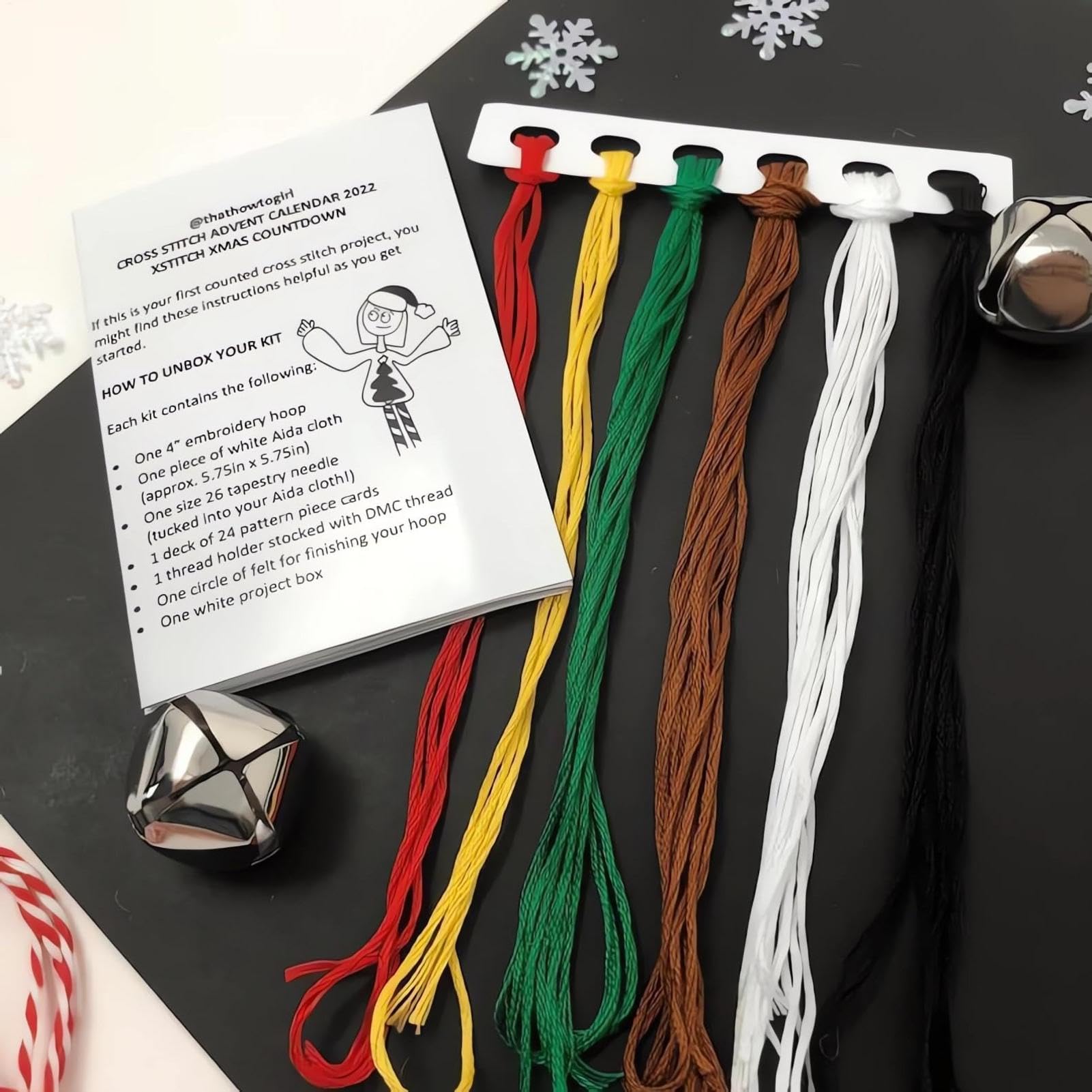 Calendrier De L'Avent Broderie Noël - 24 Jours - Kit Créatif Pour Adultes, Adolescents