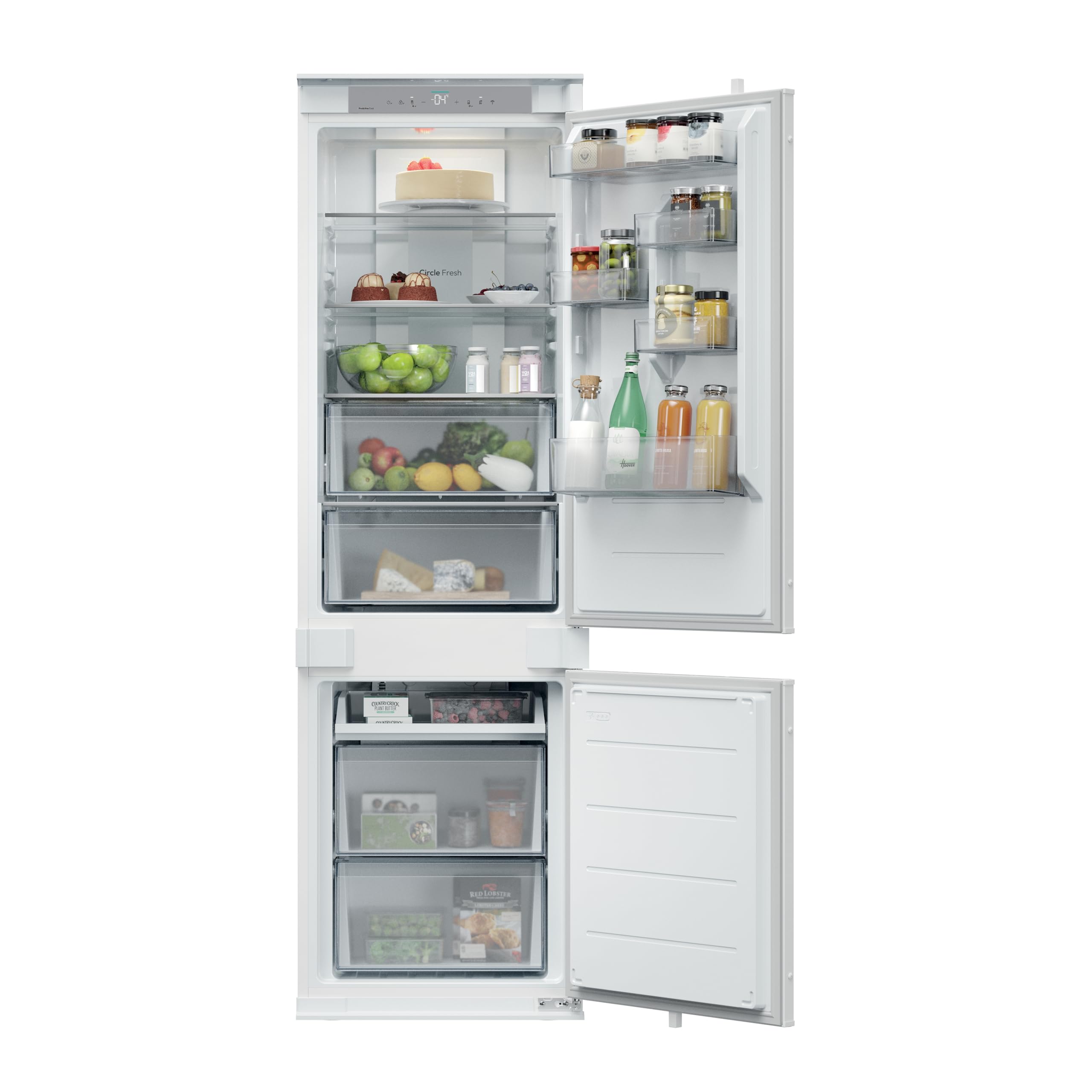 Hoover White Integrated Fridge Freezer - 251L Total Capacity - Total No Frost - Circle Fresh - E Rated