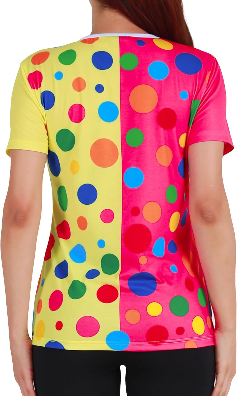 Funny World Women's Clown T-Shirt Graphic Short Sleeve Halloween Costume