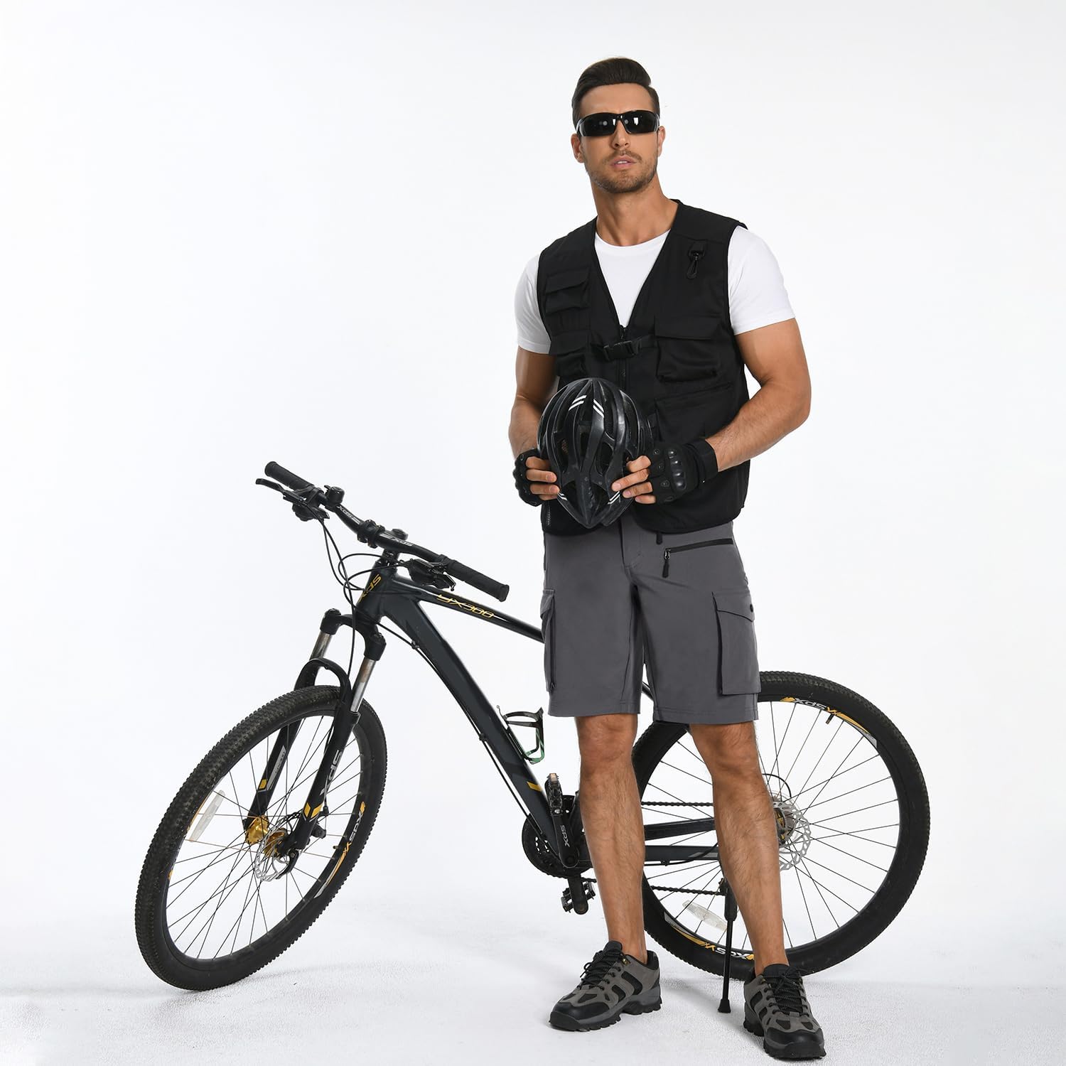 Hiauspor Pantalon VTT Stretch Léger à Séchage Rapide pour Homme pour La Randonnée, Le Trekking