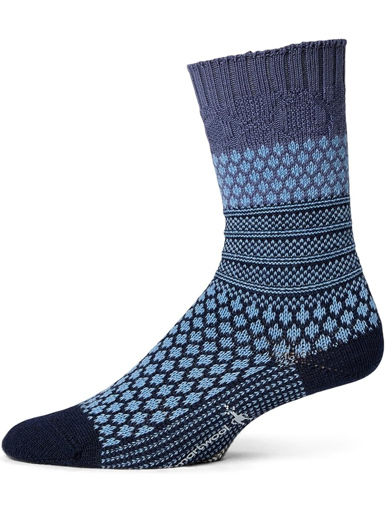Blue Smartwool Everyday Popcorn Cable Crew Socks