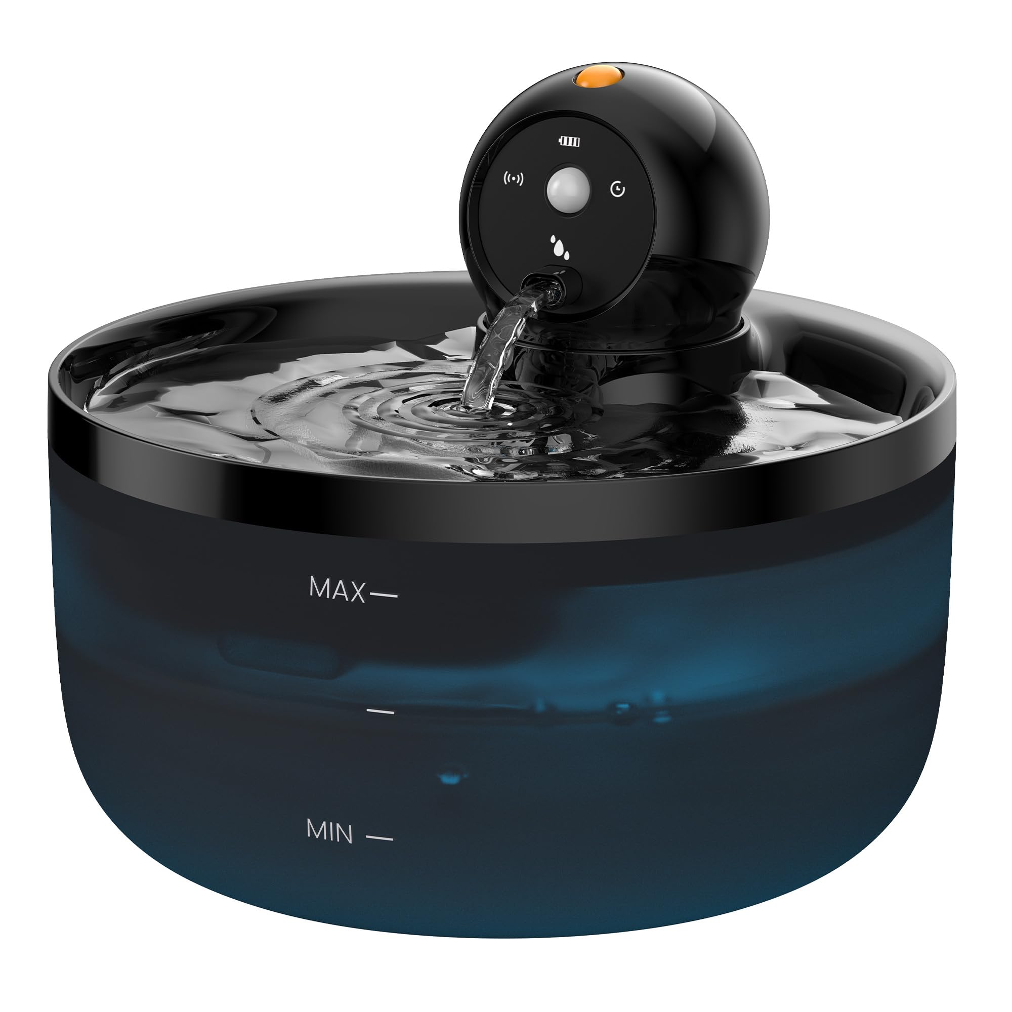 Fontanella per Gatti senza Fili: Fontana per Gatti a Batteria - 2.6L Fontanella Gatto con Sensore di Movimento - Dispenser Acqua Gattis Ricaricabile - Distributore Acqua Cani con Pila - Nero