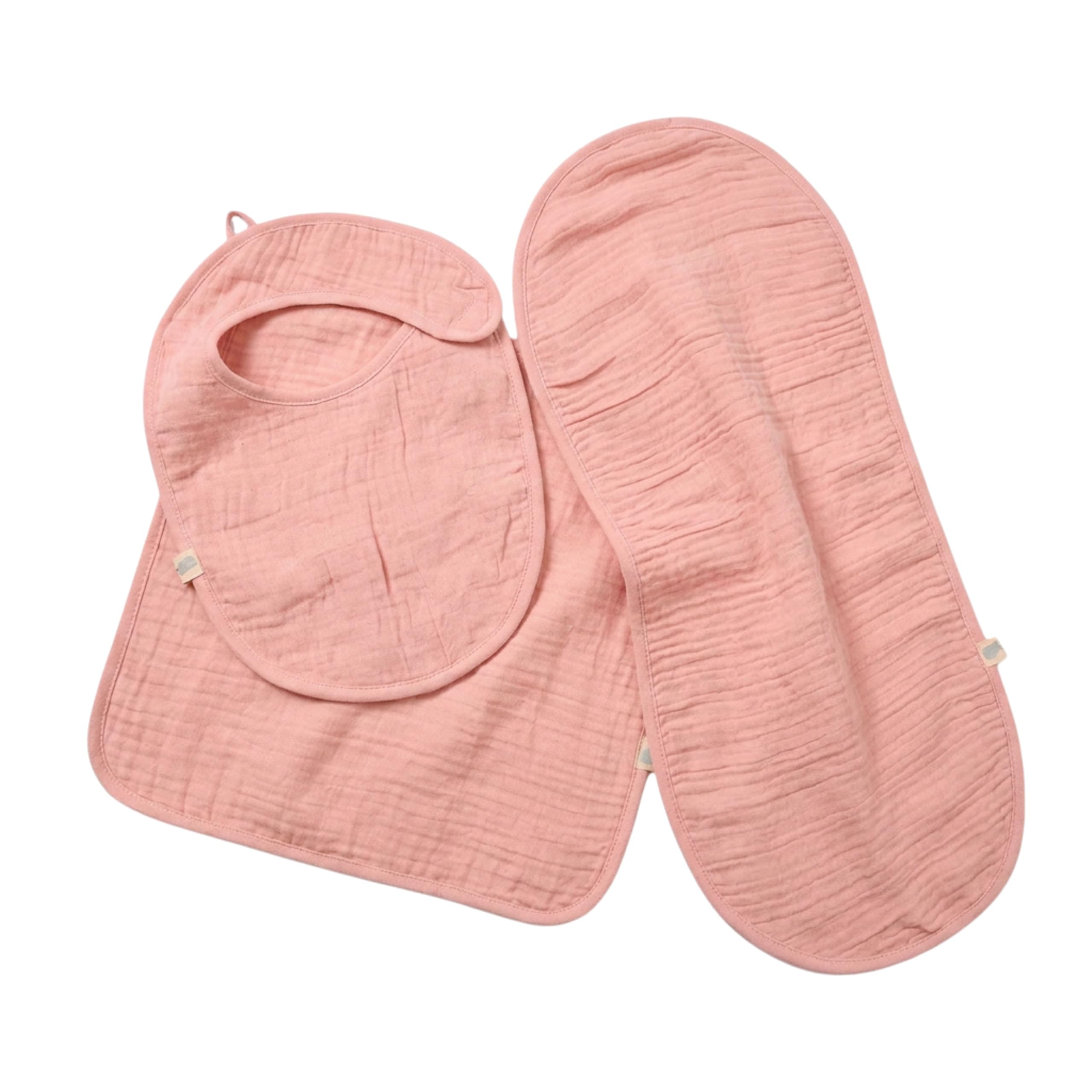TIDY SLEEP Baby Muslin Gauze 3-Piece Set | 100% Cotton Gauze Fabric Bib, Burp Cloth & Face Napkin for Newborn Babies | Ultra Soft & Absorbent Feeding Essentials (0-3M)-image-24