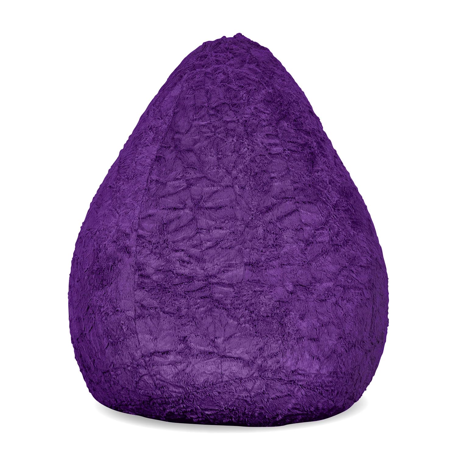Lumaland Fluffy Sitzsack | Kinderzimmer Sitzkissen 60 x 45 cm | Waschbarer Bezug aus Webplüsch | Flauschiger & weicher Kinder Bodenkissen | Passend für Mädchen & Jungen | 120L Volumen [Dunkel Lila]
