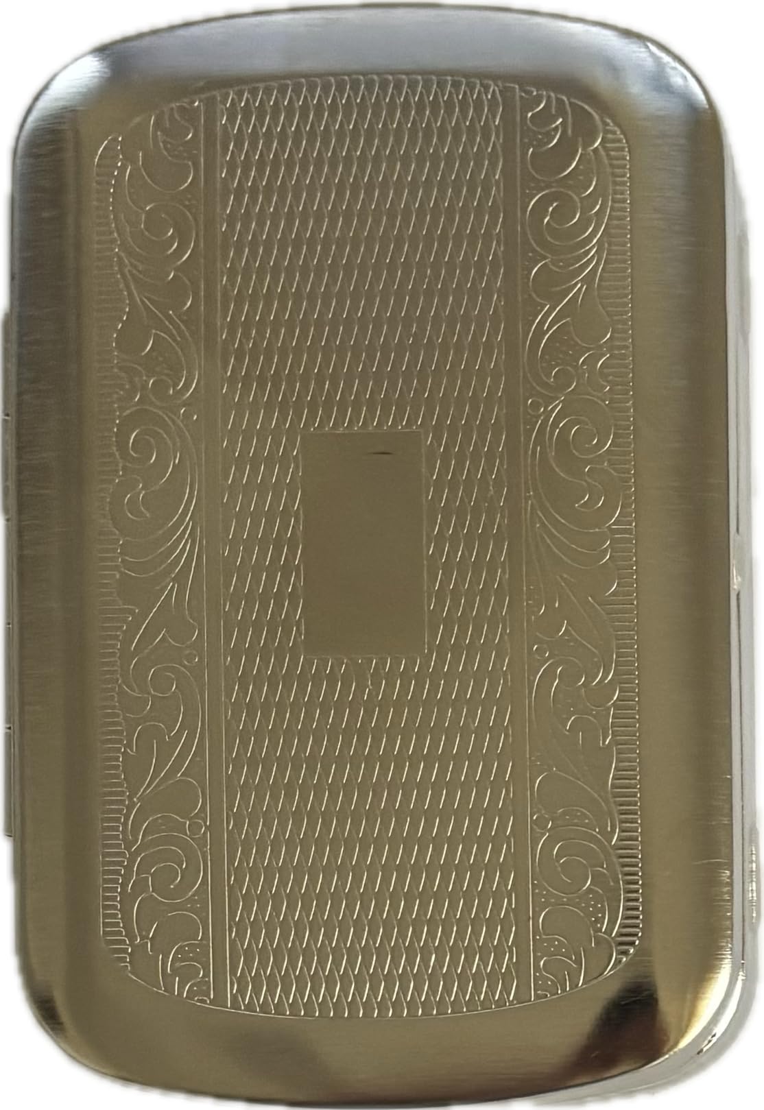 Tobacco Tin Chrome Various Designs Silver for DIY Turner with Paper Compartment 10 x 7 x 2 cm (Squares)