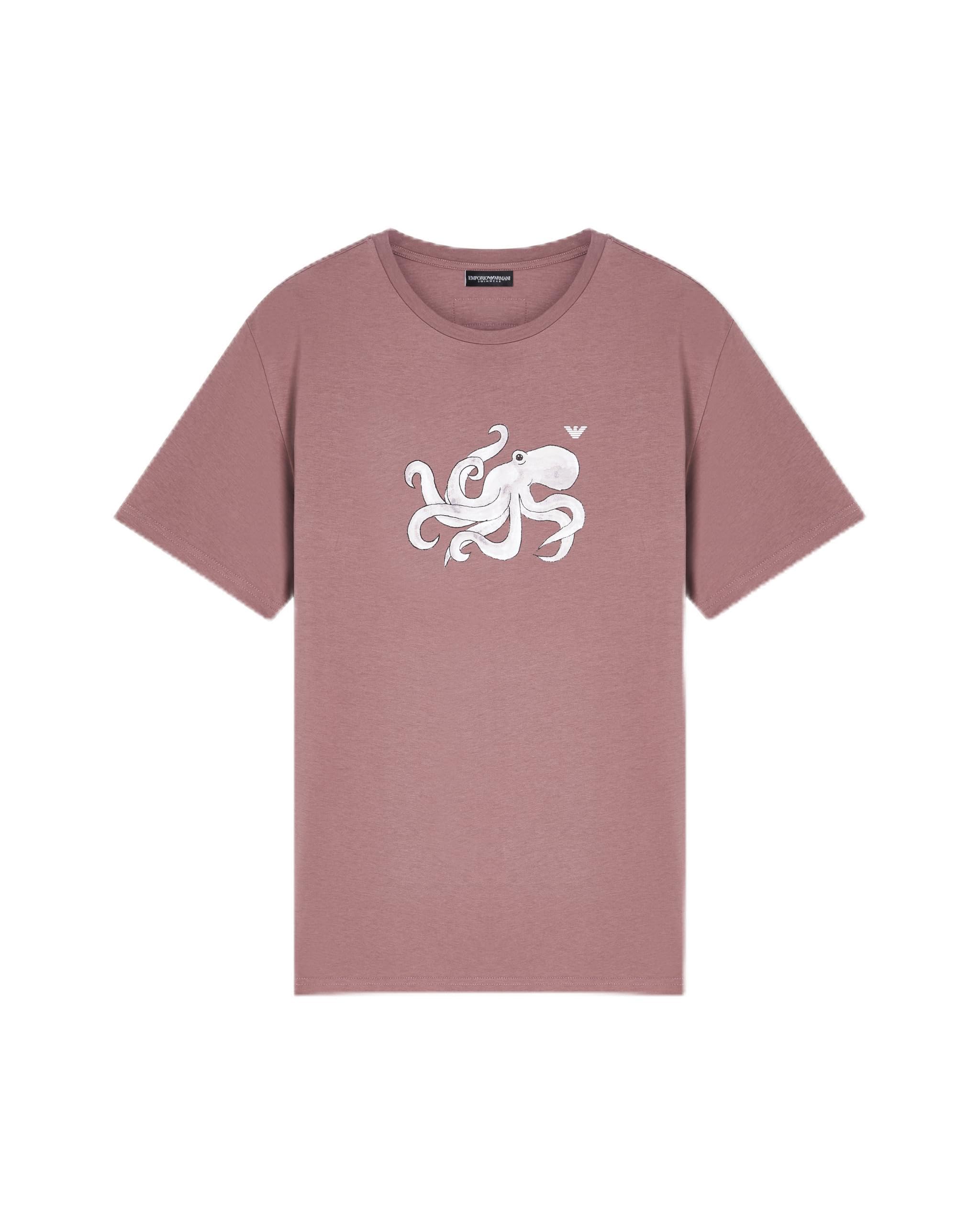 Men's Animals Print Crew Neck T-Shirt Violet M