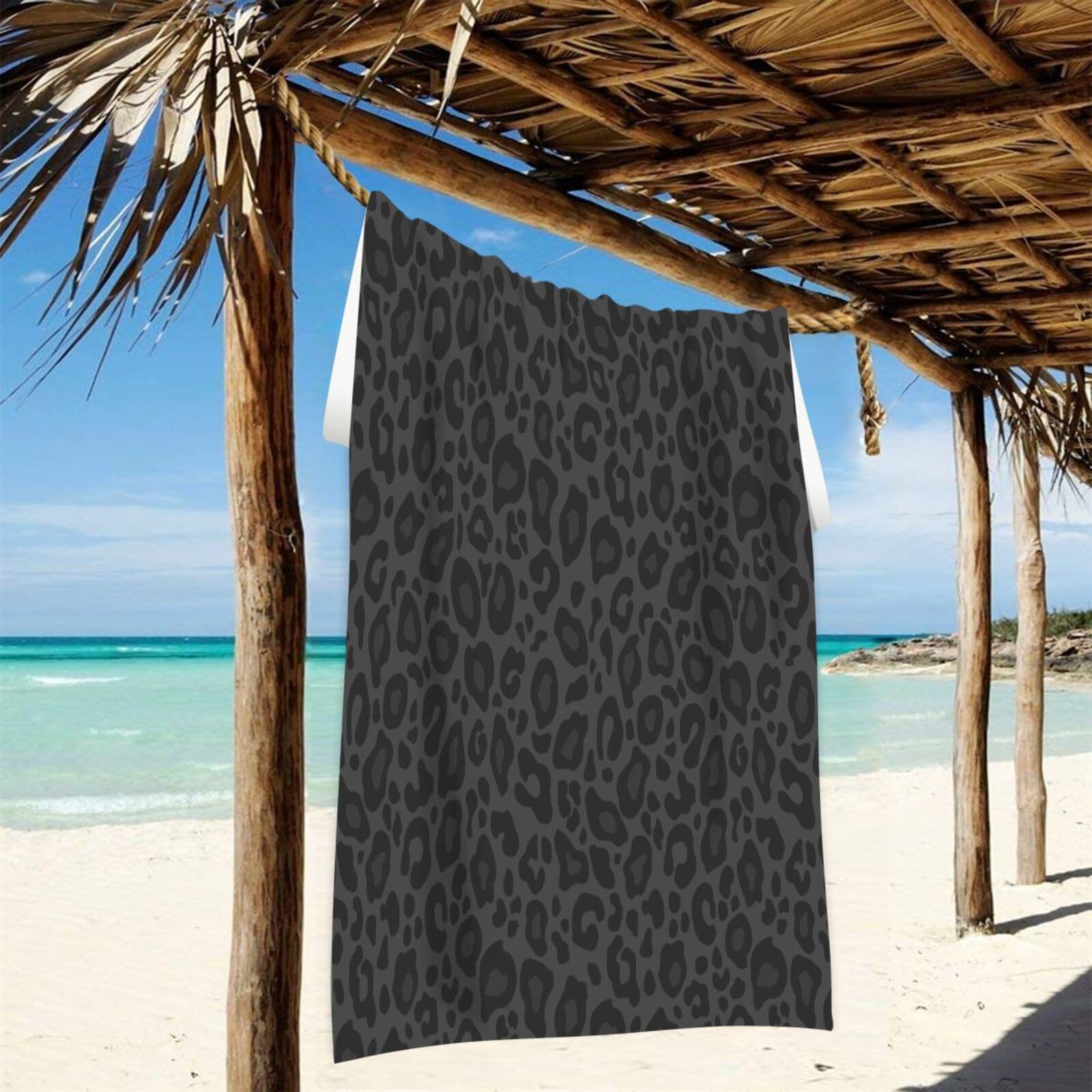 Vimorco 2-Pack Oversized Leopard Beach Towels - 72x32 Inch, Microfiber, Quick Dry - View #9