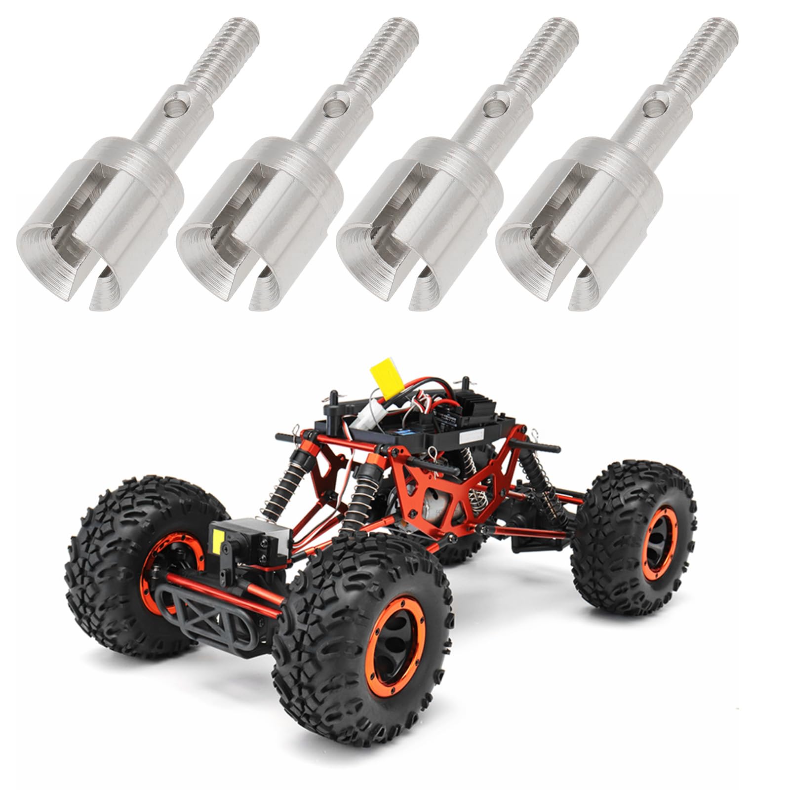 Create idea 4pcs RC Car Metal Wheel Axle 02033 Wheel Drive Shaft RC Car Wheel Metal Drive Shaft Compatible with HSP 1/10 94108 94111 94123 - Image 2