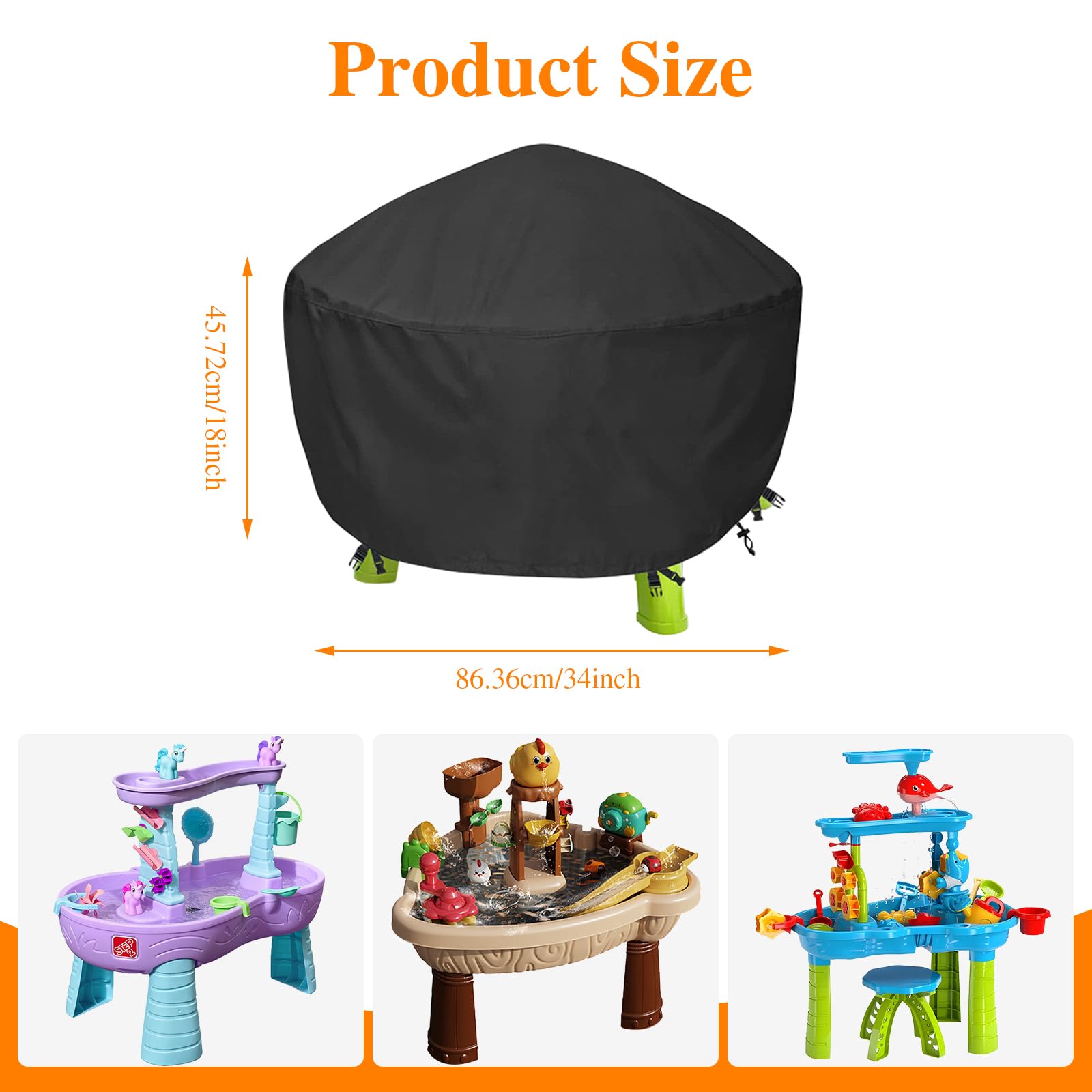 Extra Large Water Table Cover, 420D Kids Sandpit Tuff Tray Cover Waterproof - Image 2