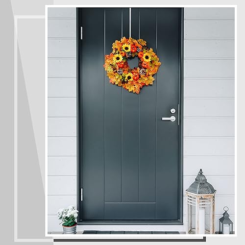 Miniatura 7 de Hotop Ganchos de metal para colgar coronas de Navidad de 15 pulgadas, prácticos ganchos de metal para decoración de puerta delantera de Navidad