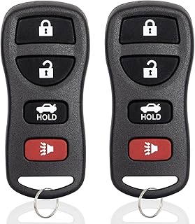 Keyless Entry Remote Control Car Key Fob Compatible with 2002-2017 Nissan Altima/Armada/Maxima/350Z/Quest/Sentra/Infiniti EX35/FX35/ FX45/ G35/I35/QX56 KBRASTU15 4-Btn (Pack of 2)
