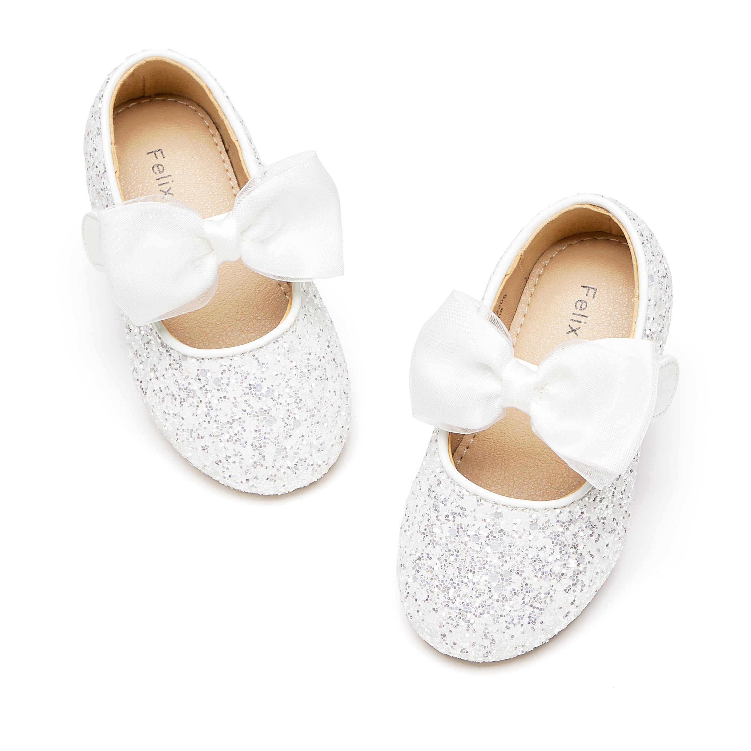 Felix & Flora Toddler Flower Girl Dress Shoes - Girl Ballet Flats Party School Shoes Wedding