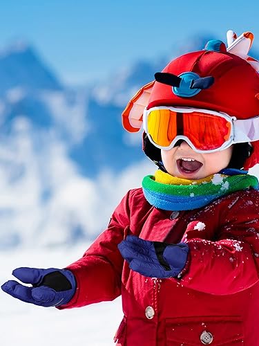 Miniatura 6 de 3 Pairs Kids Ski Snow Gloves Winter Waterproof Warm Mitten for Boy Girl Children