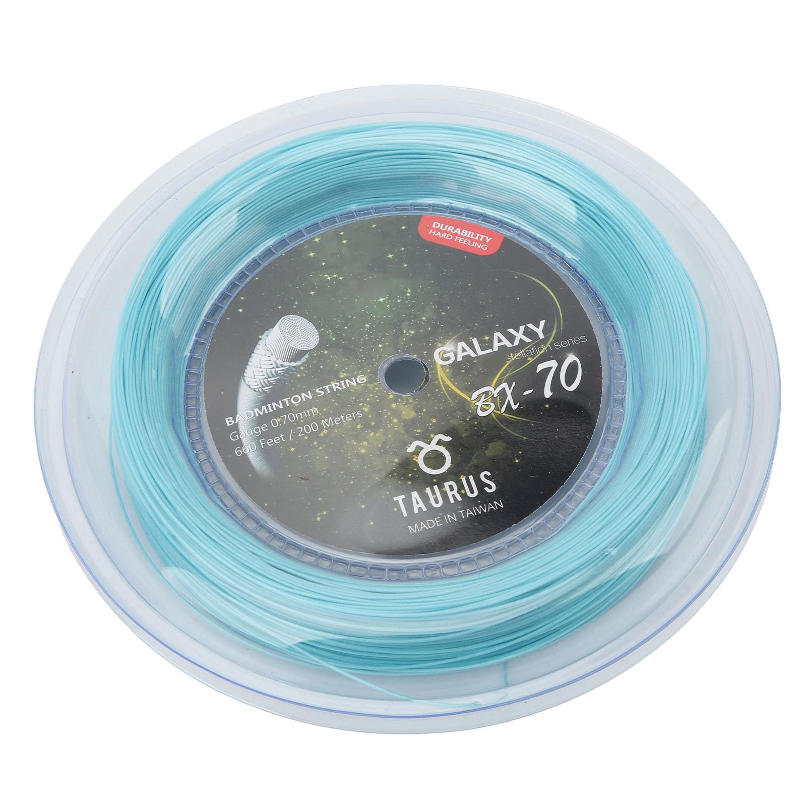 POWERTI BX70 Badminton Rackets String High Elastic Nylon Badminton Racquet String 0.7mm Badminton String 200m Reel (Blue2)