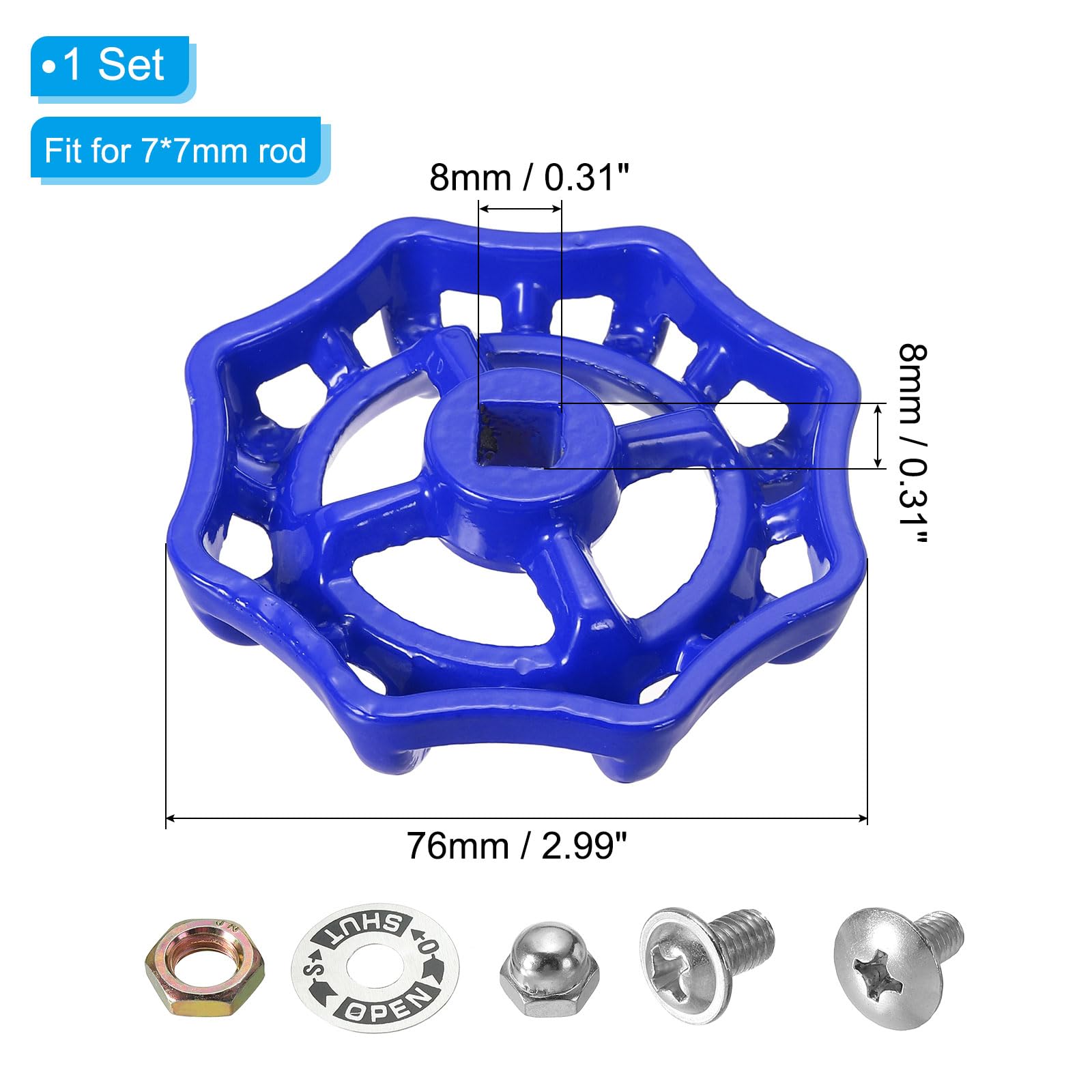 Amazon | PATIKIL 外部用蛇口ハンドル スクエアステムホール 8x8mm