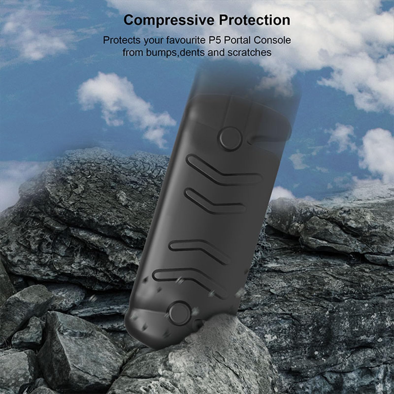 Funda Protectora Blanca con Carcasa Frontal Desmontable para P S 5 Portal 2023, Cobertura Completa con Soporte, anticaídas, Resistente Funda Protectora para Consola de Juegos