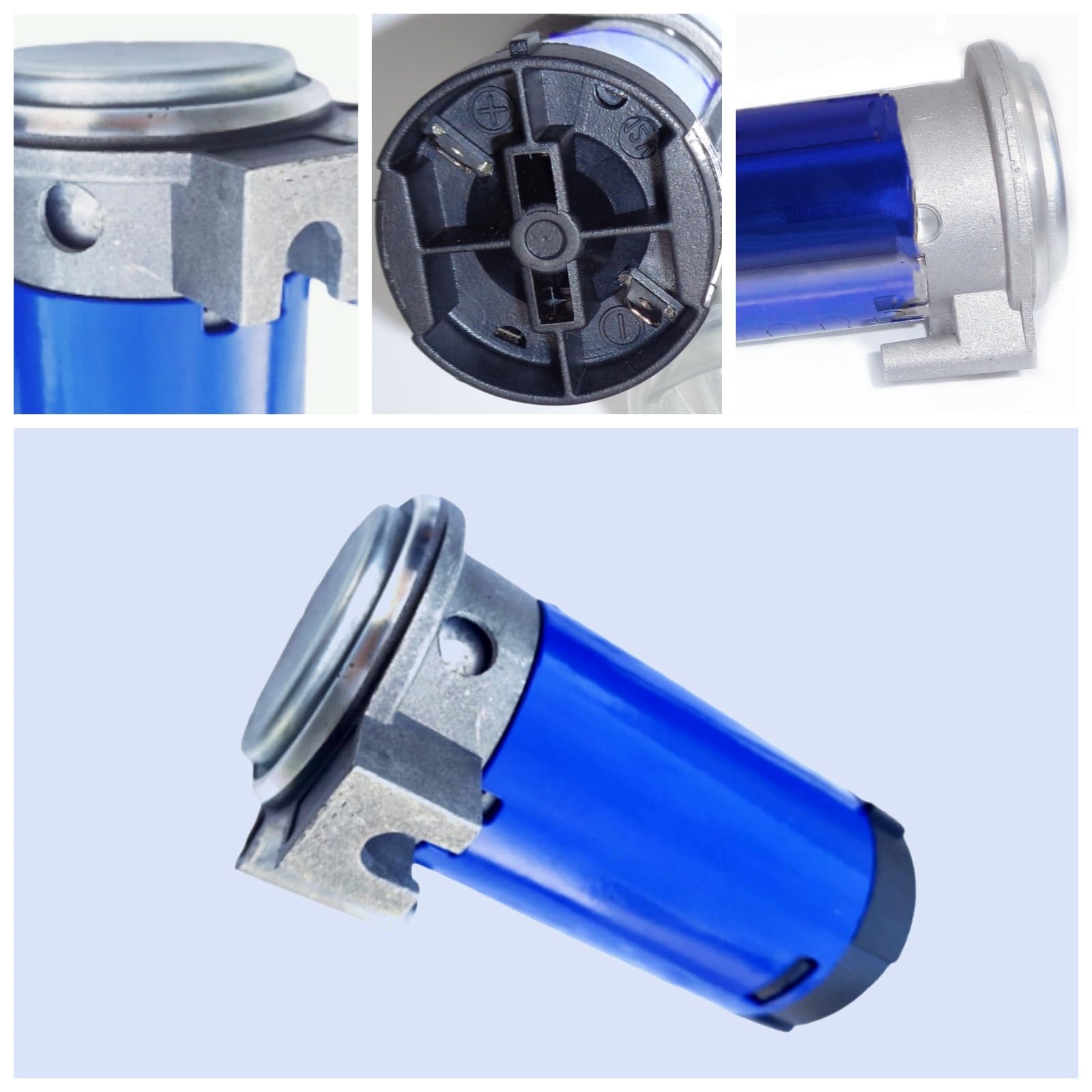 Pompe à air de voiture Compresseur d'air corne 12V Horn Air Pump Pompe à air trompette blue Klaxon pour pompe à air Compresseur de voiture chromé pour 12V Trompette d'air Camion Voitures etc