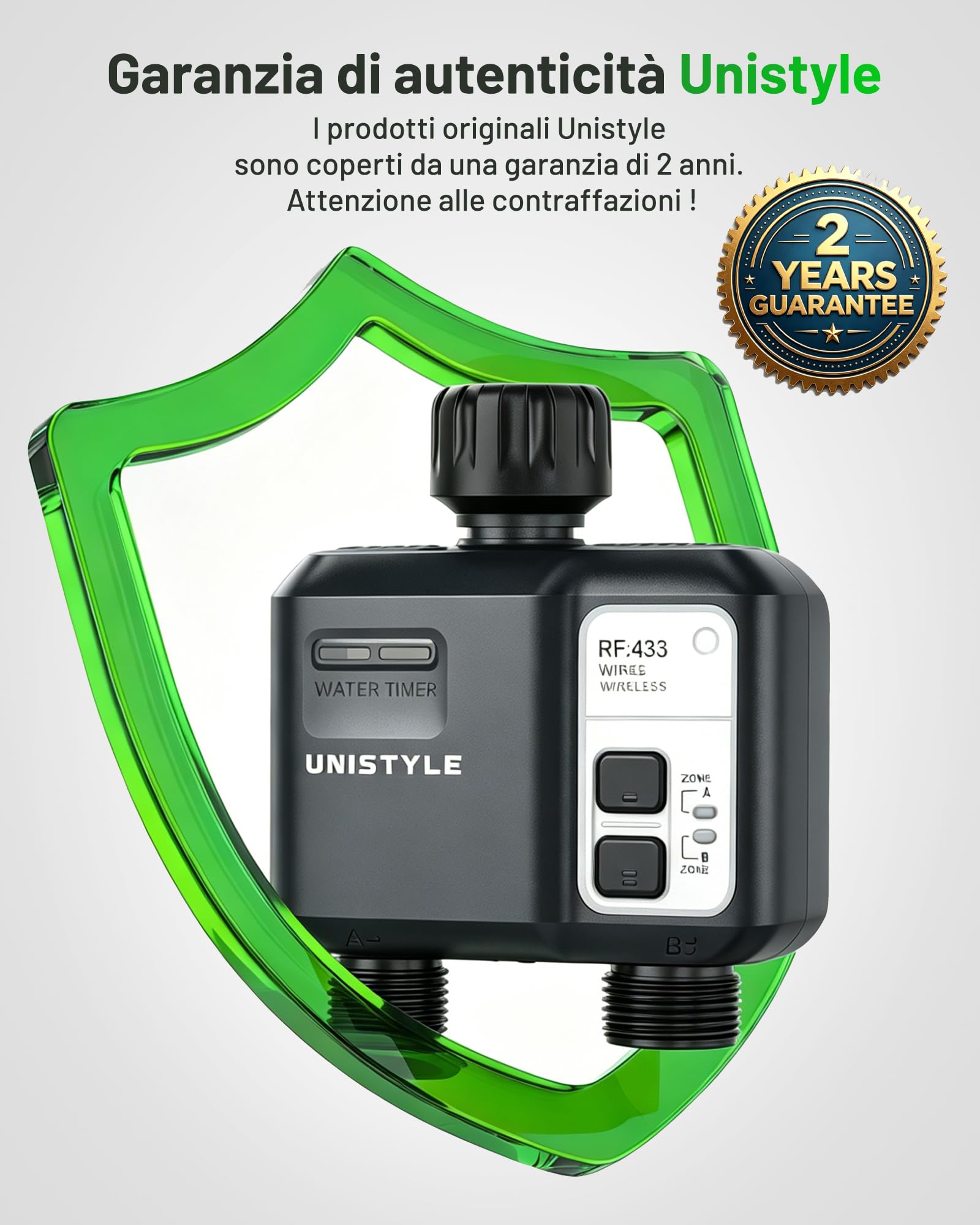 Centralina Irrigazione WiFi 2 Vie | Irrigazione Giardino Semplice Tramite APP, 5 Programmi di Irrigazione Indipendenti, Smart Timer, Programmatore Irrigazione Automatico a Doppia Modalità
