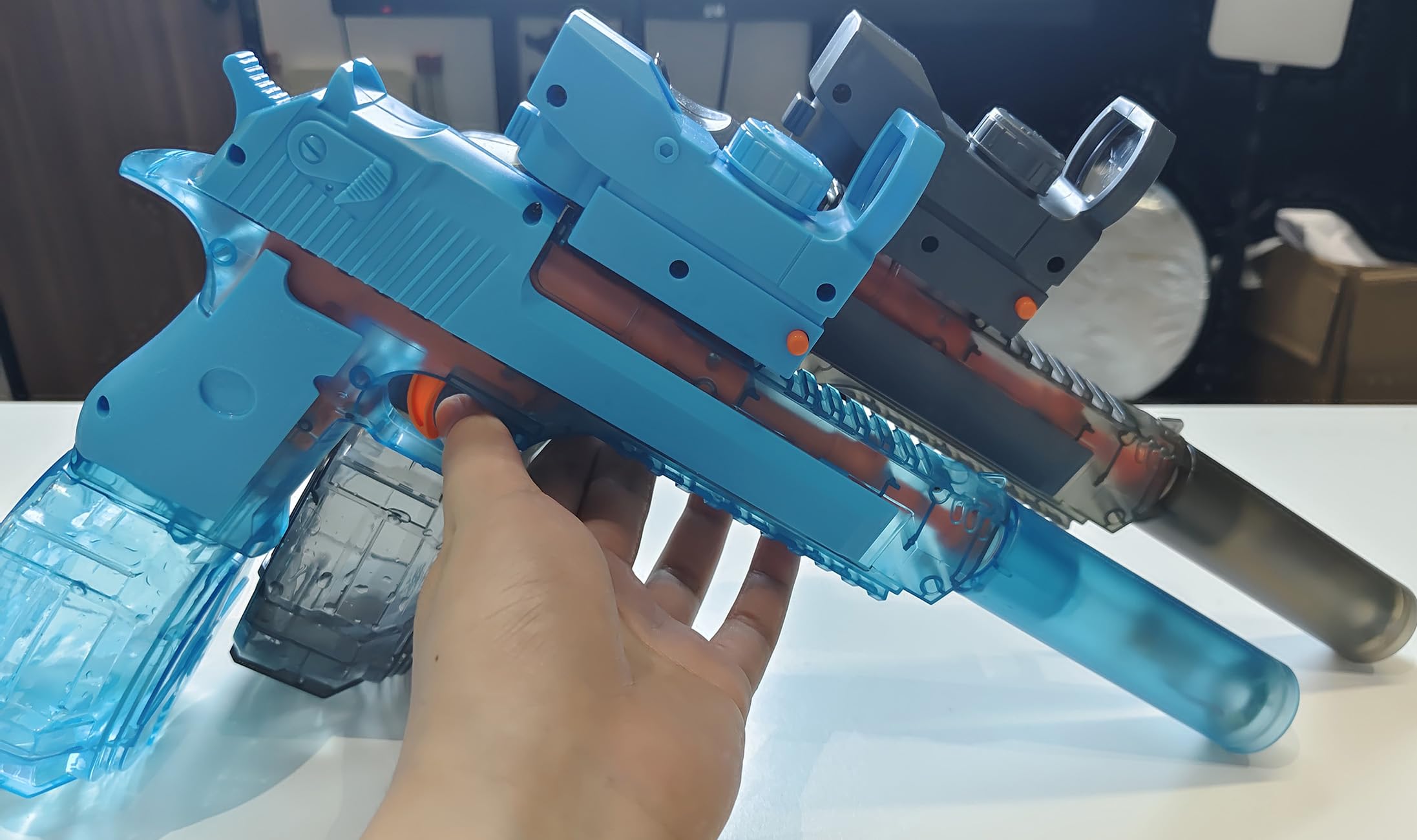 Pistola Ad Acqua Elettrica Con Luci Led Per Bambini E Adulti | Fucile Ad Acqua Automatico A Lunga Gittata, Giocattoli Da Esterno E Da Spiaggia, Regali Per Ragazzi Ragazze (Eagle 2 Pezzi)