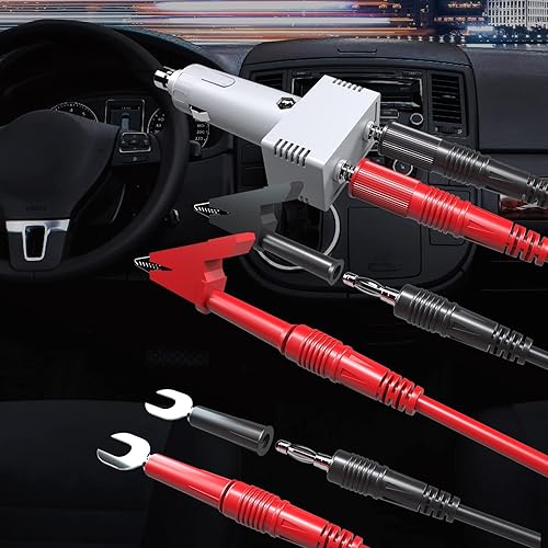 Miniatura 4 de Goupchn Enchufe de encendedor de cigarrillos macho a doble hembra de 0.157 in hembra adaptador de cargador de coche 12V 10A con cables de