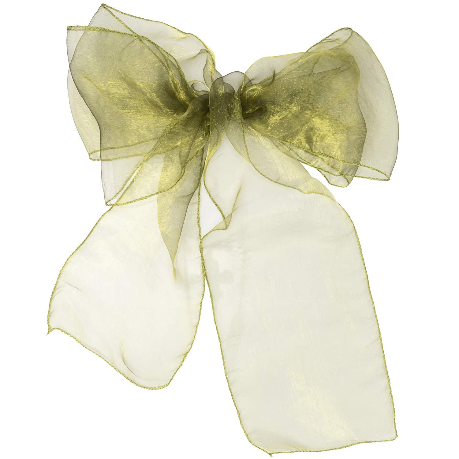 Trimming Shop 100 Lazos De Organza, Color Verde Oliva, Para Cubierta De Silla, Para Bodas Y Fiestas, Lazos De Organza