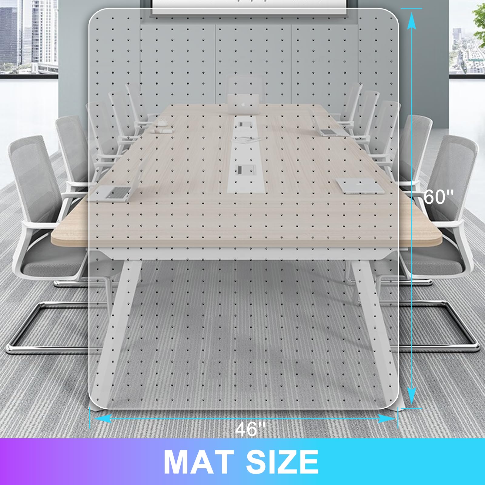 Vicwe Office Chair Mat for Carpet 46x 60 Heavy Duty Chair Mat for Carpeted Floors Easy Rolling Hard — view 7