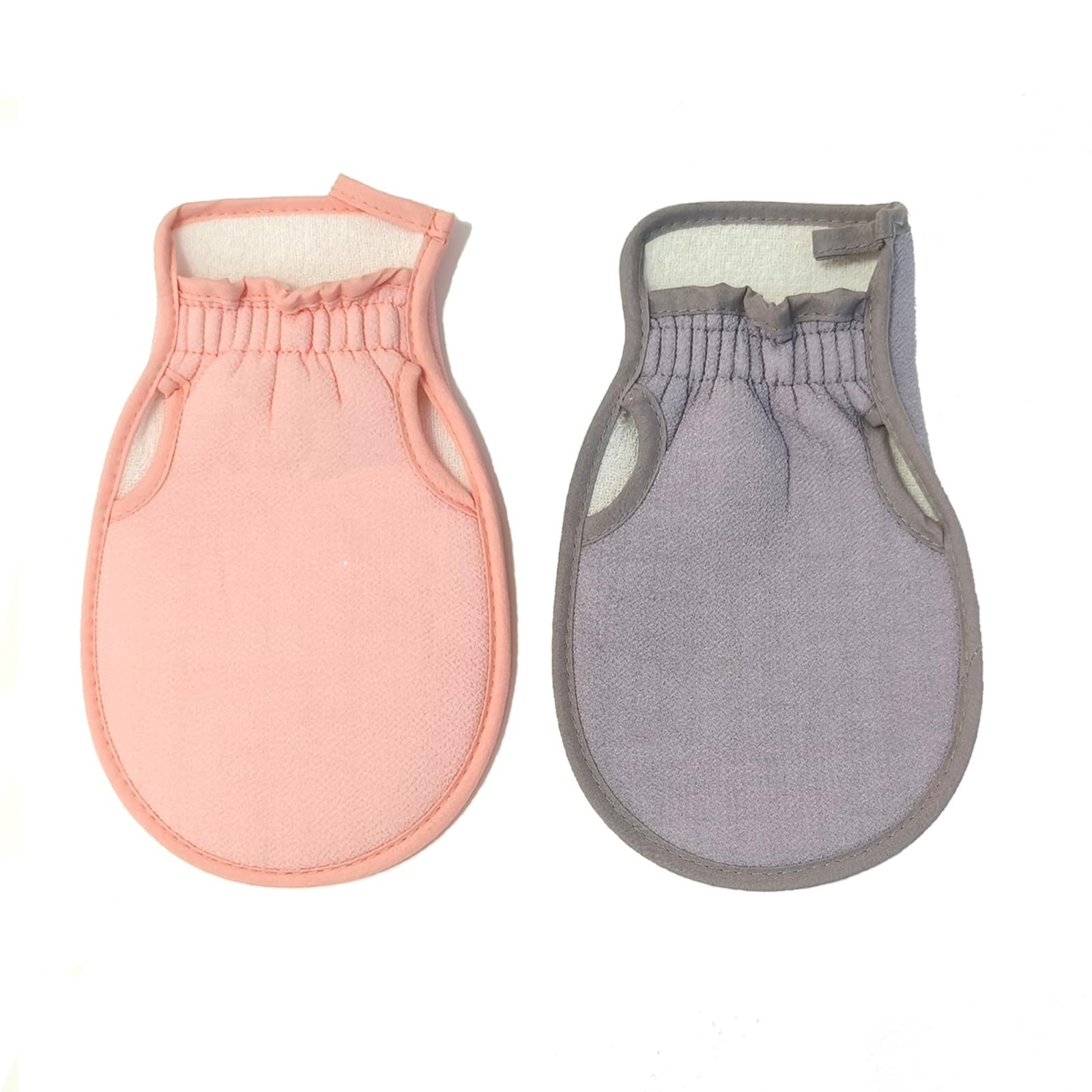 2PCS Exfoliating Gloves,Exfoliating Mitt Body Scrub Glove Bath SPA Exfoliating Mitts,Exfoliating Glove for Dead Skin Shower Glove Body Scrubber for Women and Men(Pink/Purple)