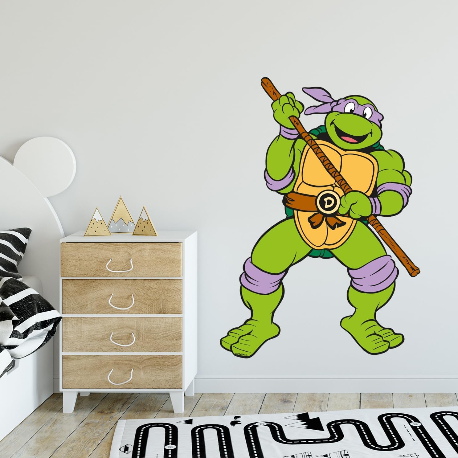 Teenage Mutant Ninja Turtles Wall Sticker - Donnie Character Decal TMNT Art (60cm Height x 45cm Width)