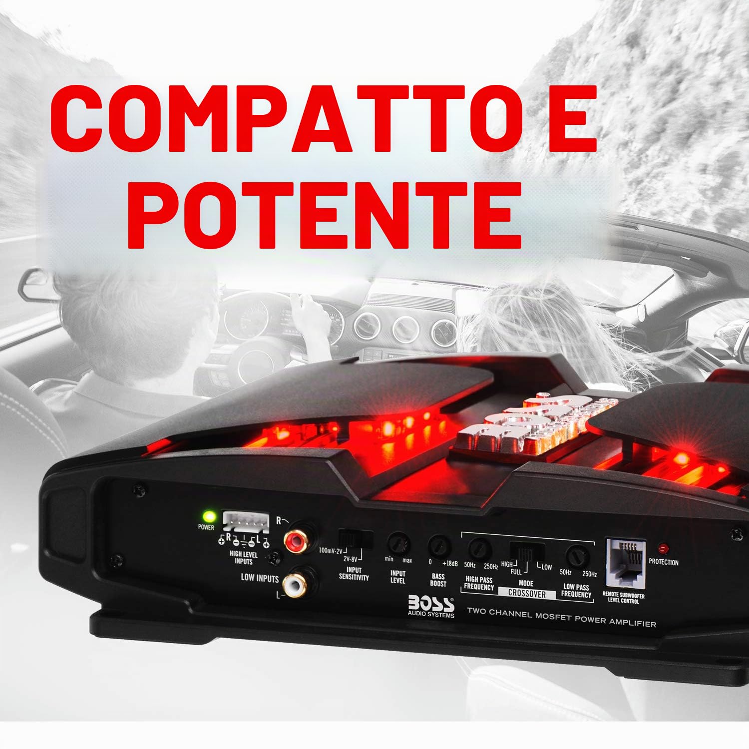 Boss Audio PT1000 Phantom 1000 W 2 canali, Amplificatore Classe A/B