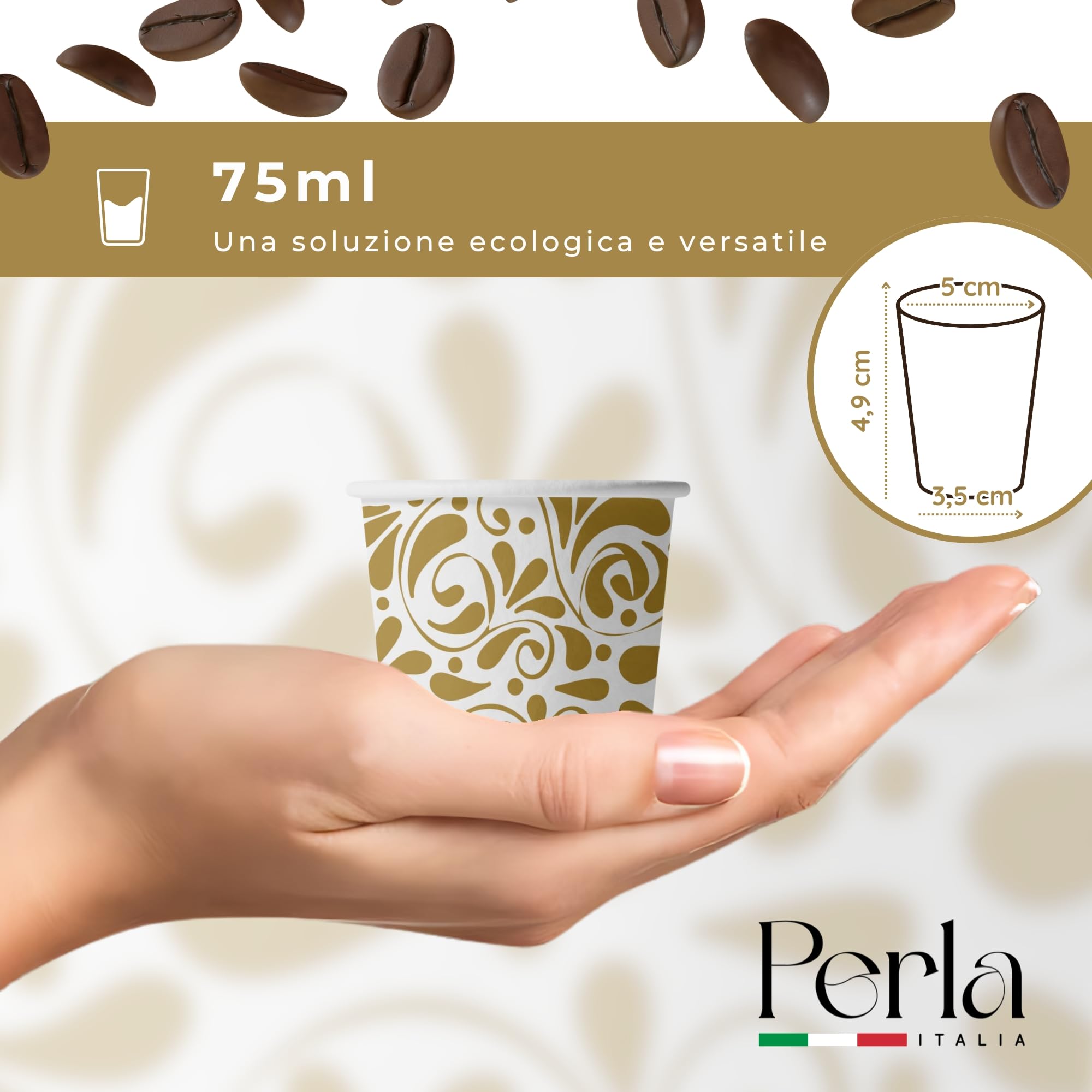 1000 Bicchierini Caffè In Carta Biodegradabile - Tazzine Usa E Getta Da 75 Ml - Foto 5