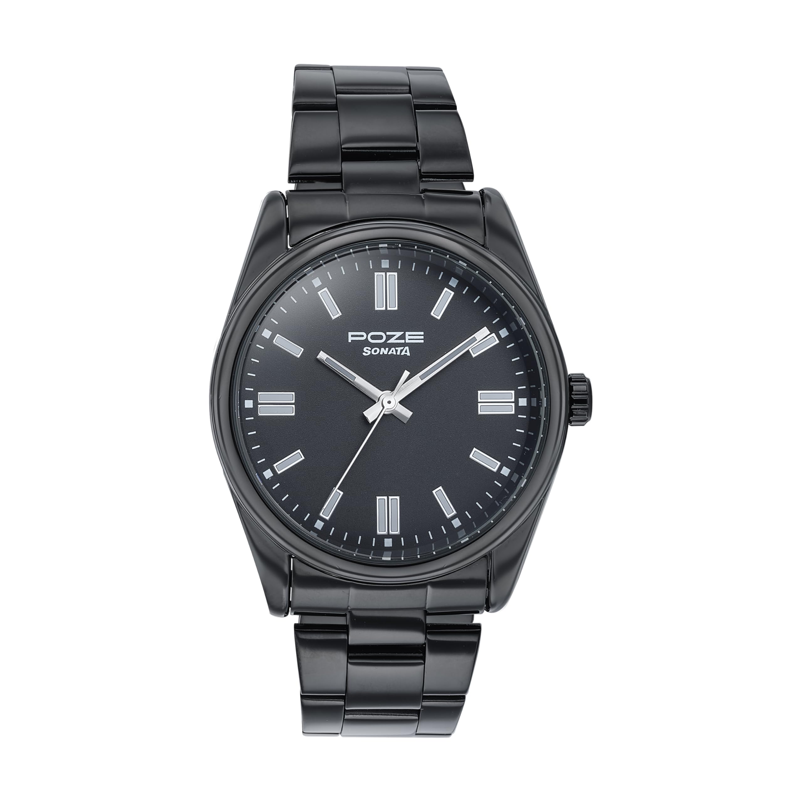 Sonata Poze Quartz Black Dial Black Metal Strap Analog Watch for Men-SP70033NM01W-image-10