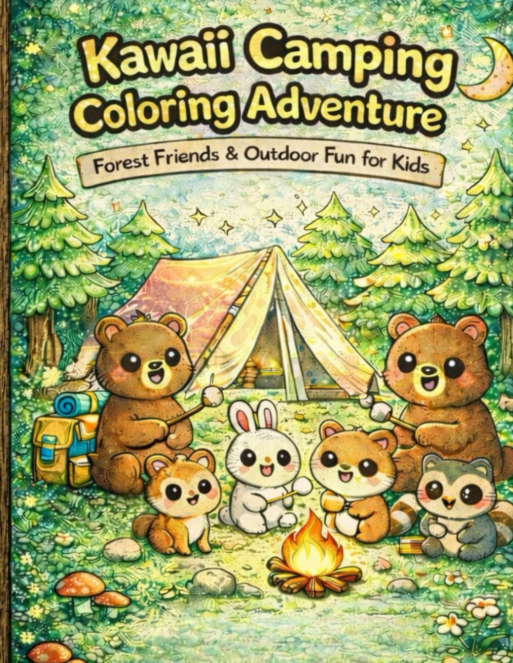 Kawaii Camping Coloring Adventure: Forest Friends & Outdoor Fun For Kids