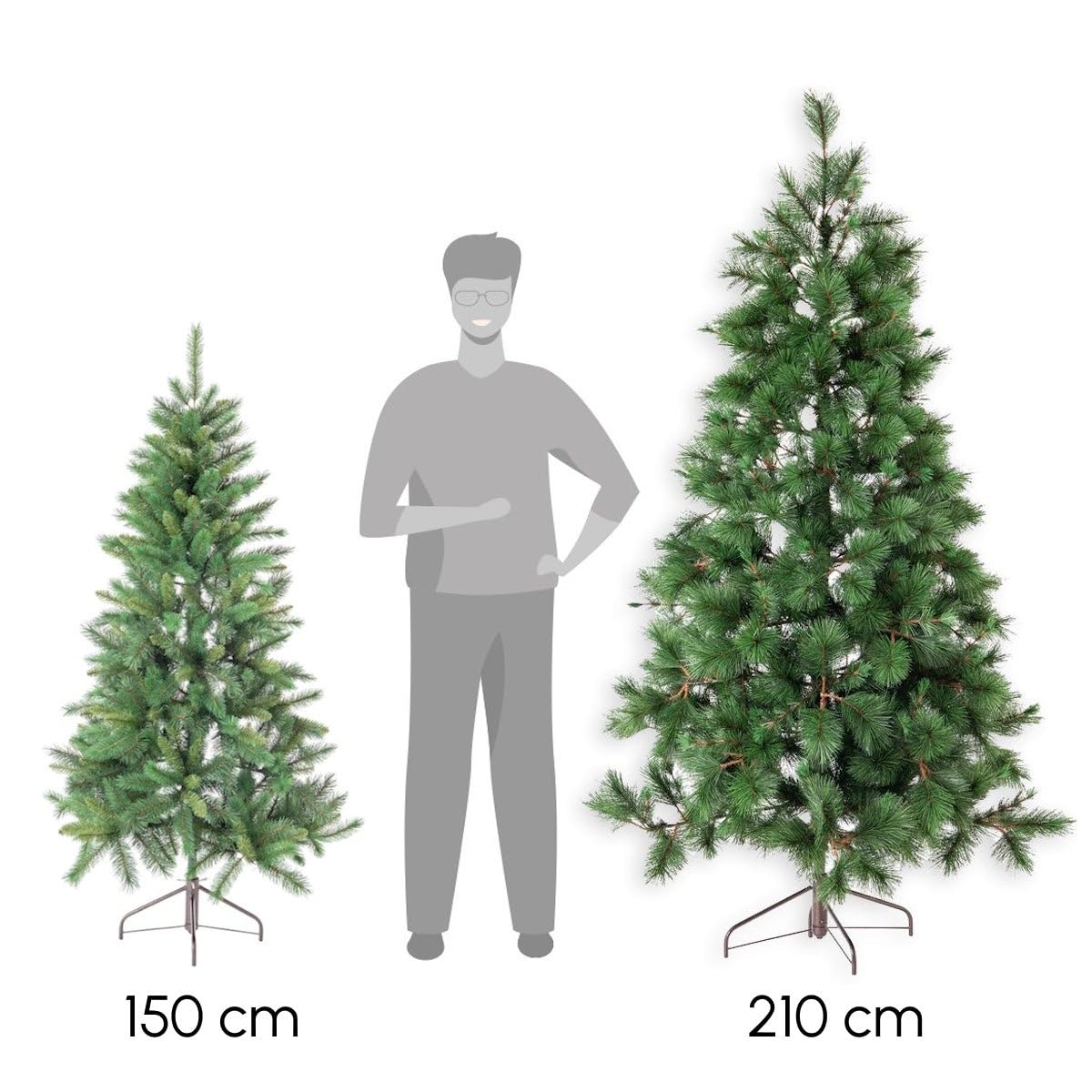 LOLAhome Medio árbol de Navidad Artificial de Pared Mixto ignífugo