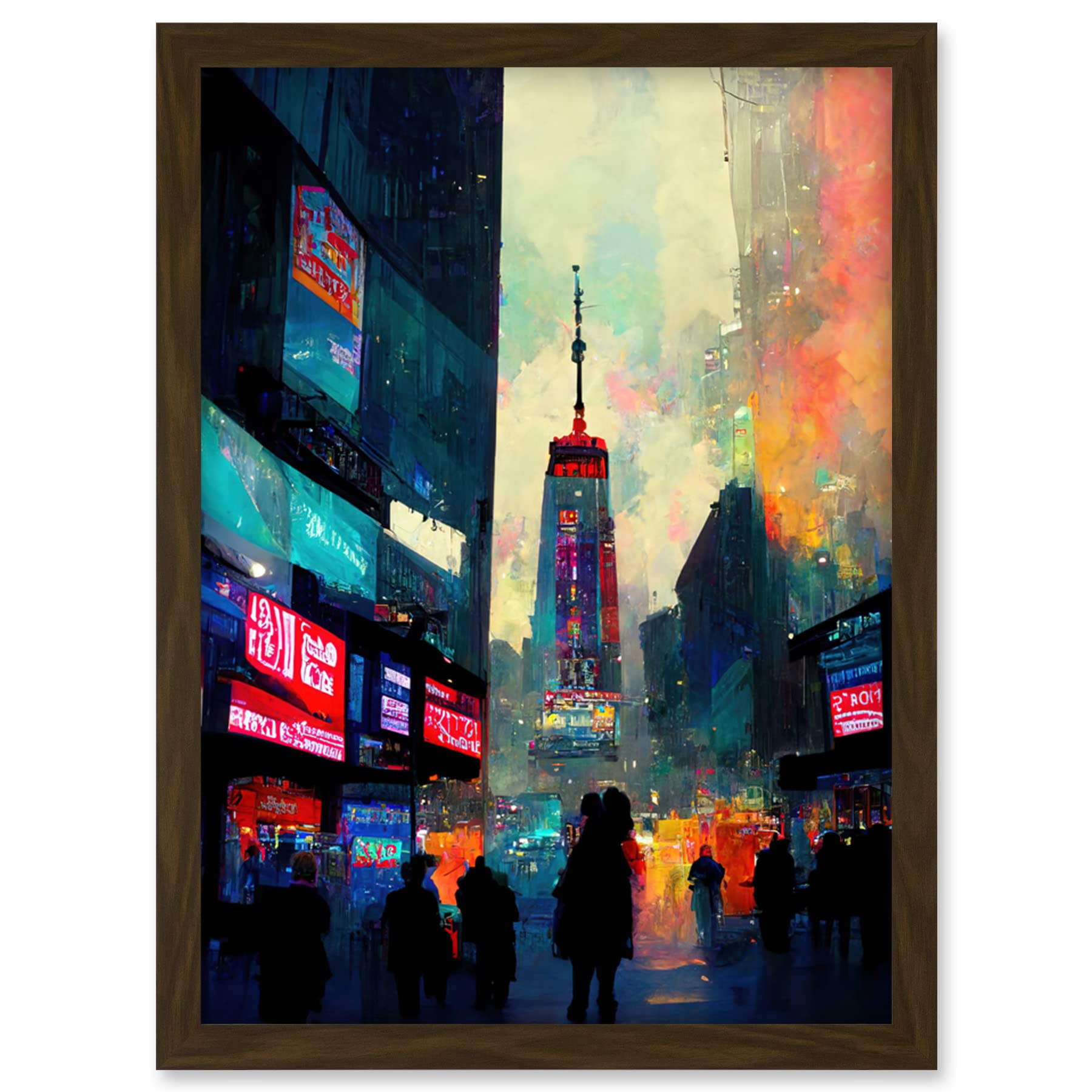 Doppelganger33 LTD Times Square New York Neon Street Artwork Framed Wall Art Print A4