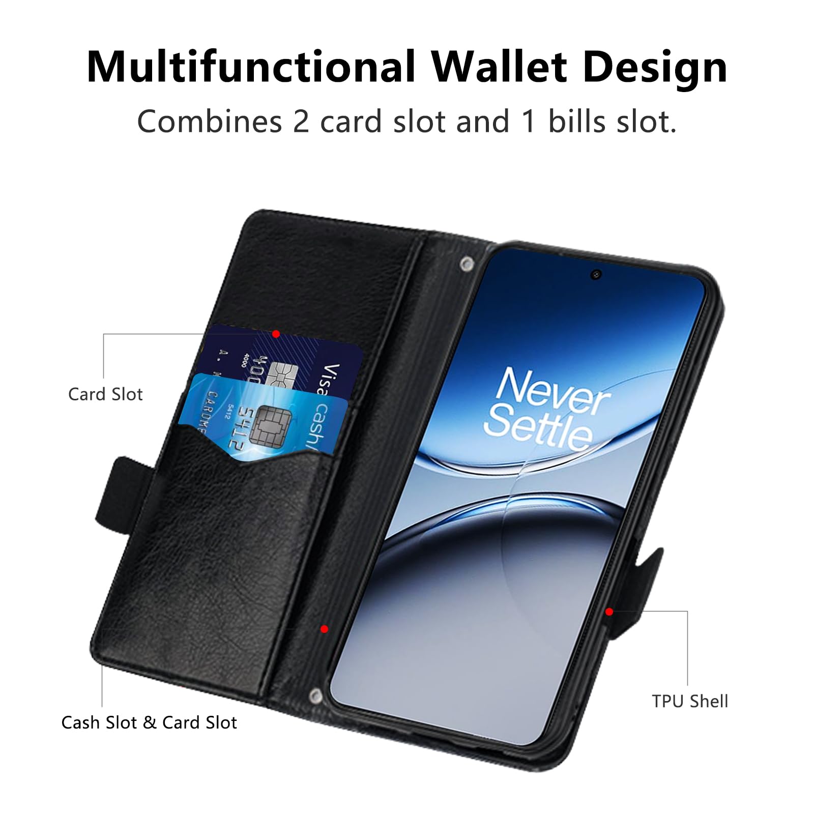 MAMA MOUTH Leder-Hülle Für OnePlus Nord 4 5G – Klapphülle Mit 2 Kartenfächern, Magnetischem Verschluss & Ständerfunktion, Blau