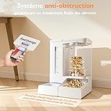 Distributeur Croquettes Chat Automatique avec Caméra, 2K HD Vision Nocturne, WiFi 2.4G/5G Contrôle App, Enregistrement Vocal Anti-Blocage, Double Alimentation, Réservoir Nourriture 5L et Eau 4L - 8