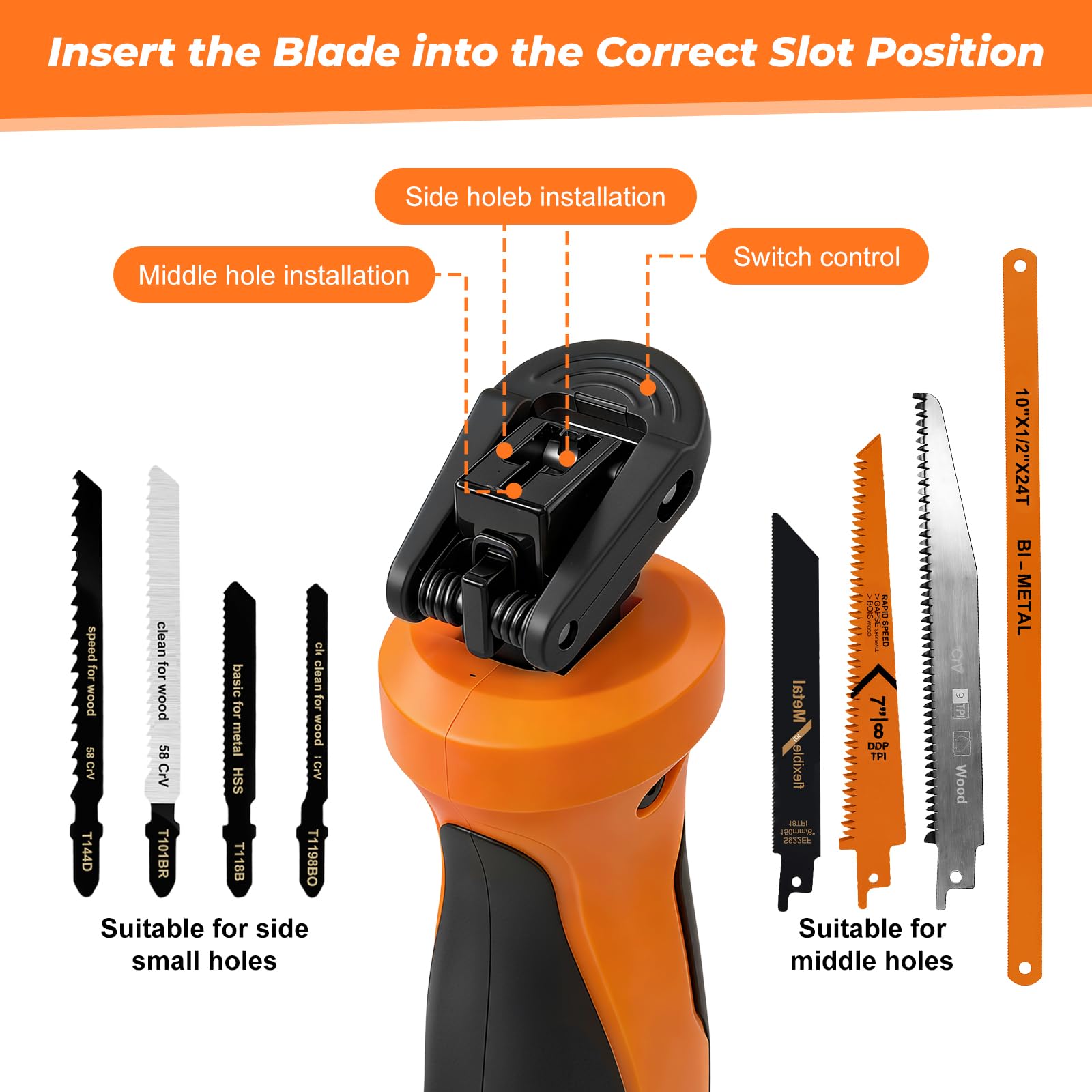 Flintronic Set de Sierra Metálica 8 en 1, Mini Sierra para Bricolaje con 8 Hojas de Sierra, Diseño Autobloqueante y Mango Ergonómico, para Metal, Madera y Plástico