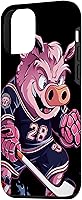 Vista 2 de iPhone 12 mini Pig Ice Hockey Player Hockey Stick Goalkeeper Case