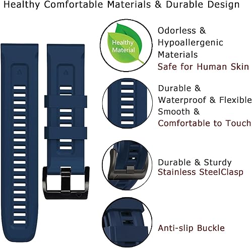 Miniatura 3 de Correas de reloj de silicona compatibles con Fenix 55plus 66 Pro correa de reloj impermeable para Garmin Forerunner 935 945 955 965 745 hebilla de