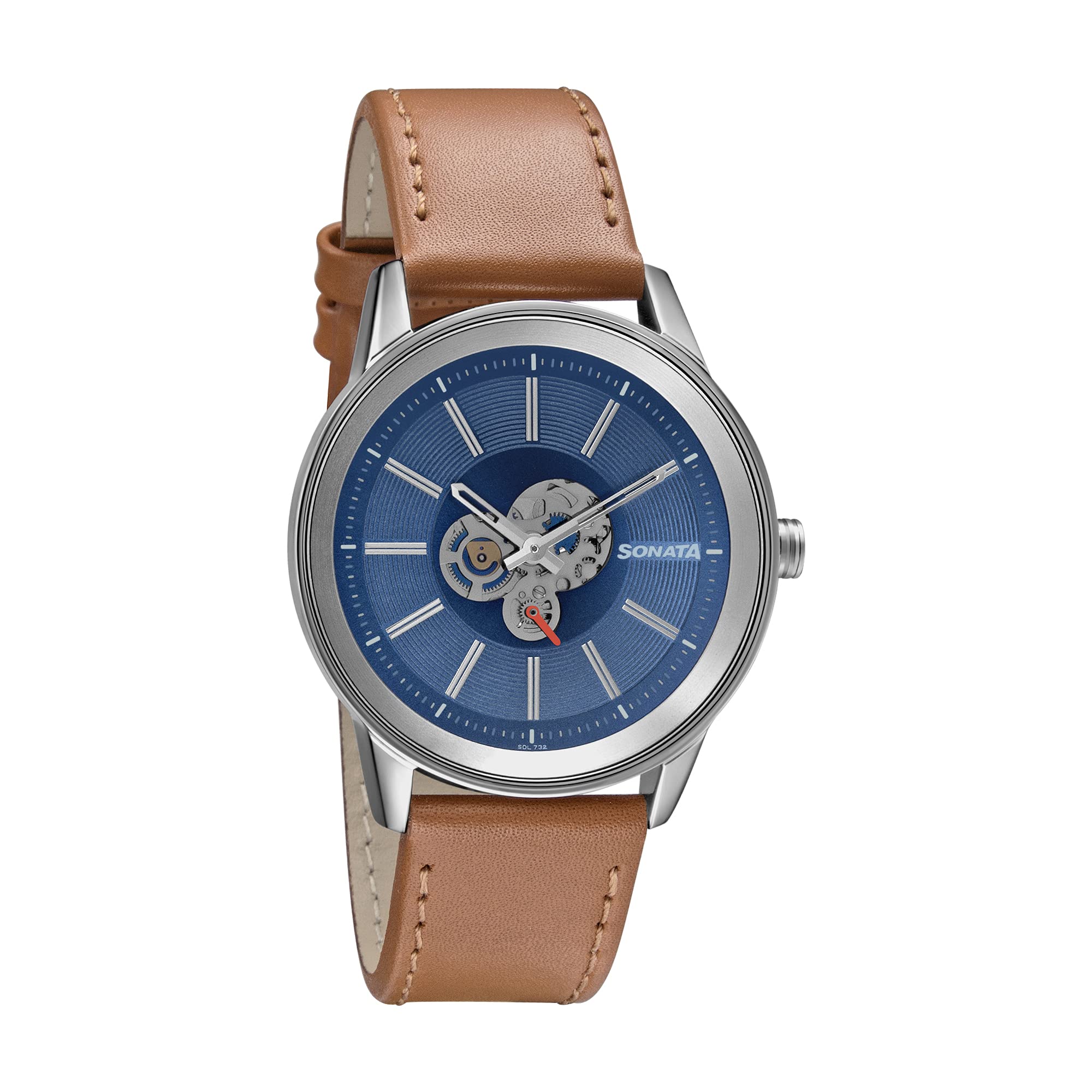 Sonata Quartz Multifunction Blue Dial Leather Strap Watch for Men-7133SL02 (B09GRZKXRY) Amazon Price History, Amazon Price Tracker