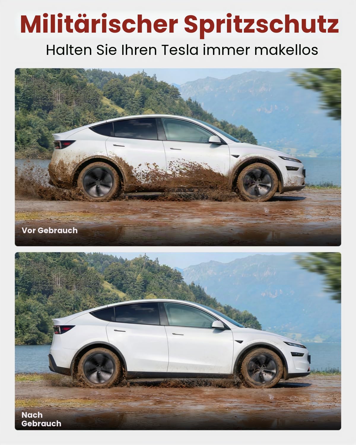 REEVAA 2025 Tesla New Model Y Juniper Zubehör - Schmutzfänger [kein Bohren erforderlich] Allwetter-Schmutzfänger-Körper-Kits für Modell Y Juniper 2025-2026, Schwarz (4er-Set)