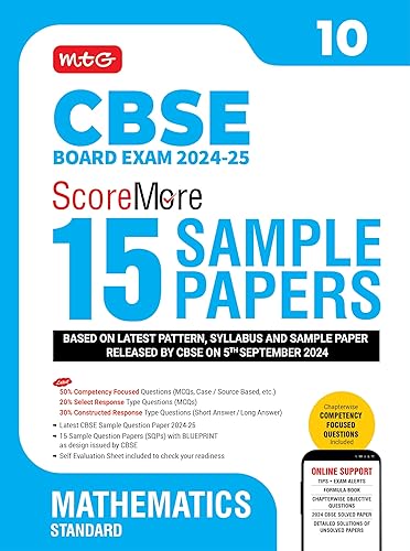 MTG CBSE Class 10 ScoreMore 15 Sample Papers Mathematics Standard Book For 2025 Board Exam | Detailed Solutions of Each Chapter | Based on Latest CBSE Pattern &amp; Syllabus