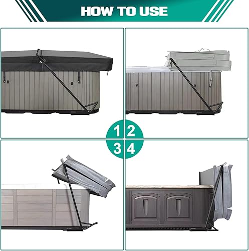 Miniatura 3 de Tocretoare Cubierta de spa para elevación, cubierta de bañera de hidromasaje, sistema de extracción de elevación, soporte reforzado con 2 cubiertas