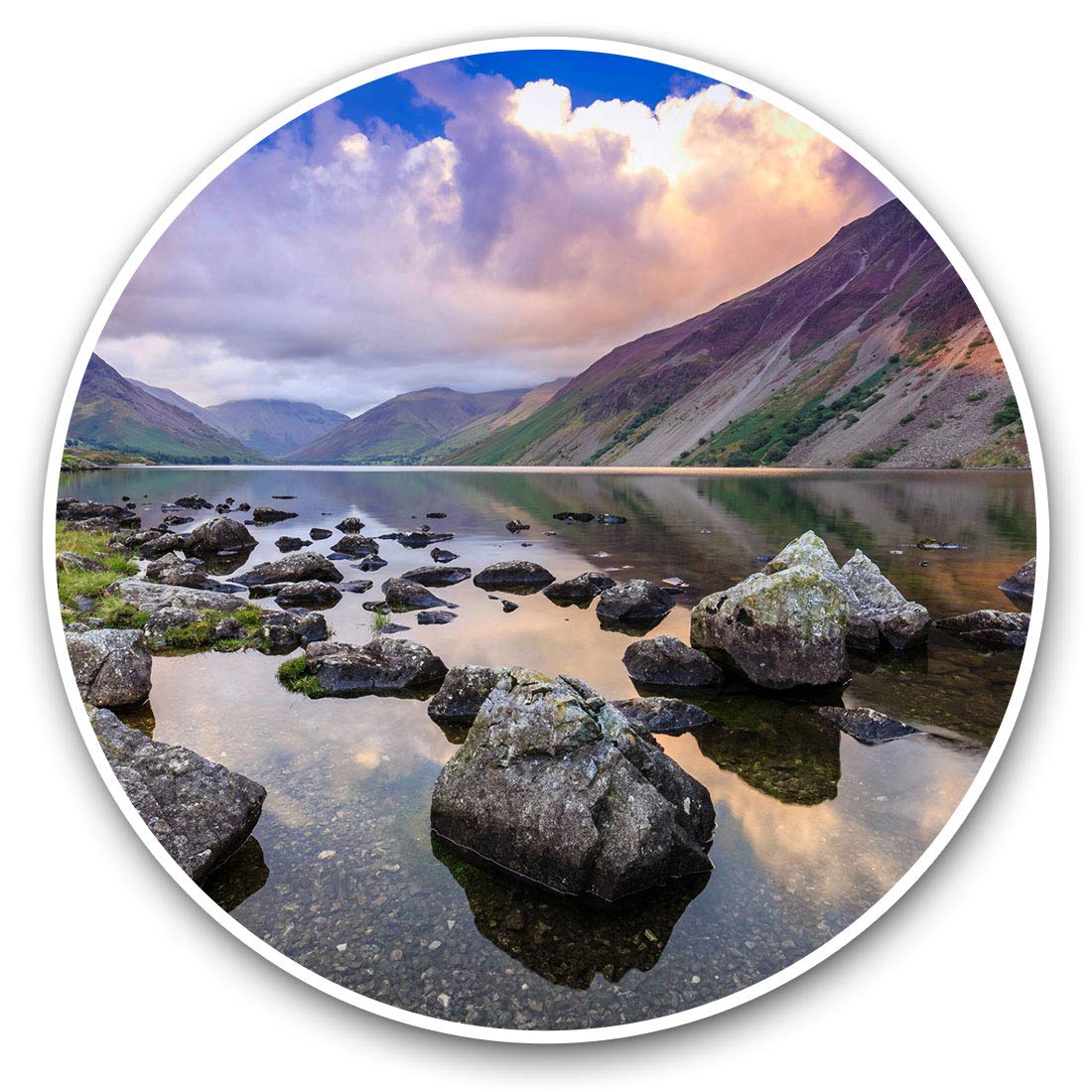 Vinyl Stickers (Set of 2) 10cm - Tranquil River Valley Lake District Decals for Laptops,Tablets,Luggage,Scrap Booking,Fridges, 14310