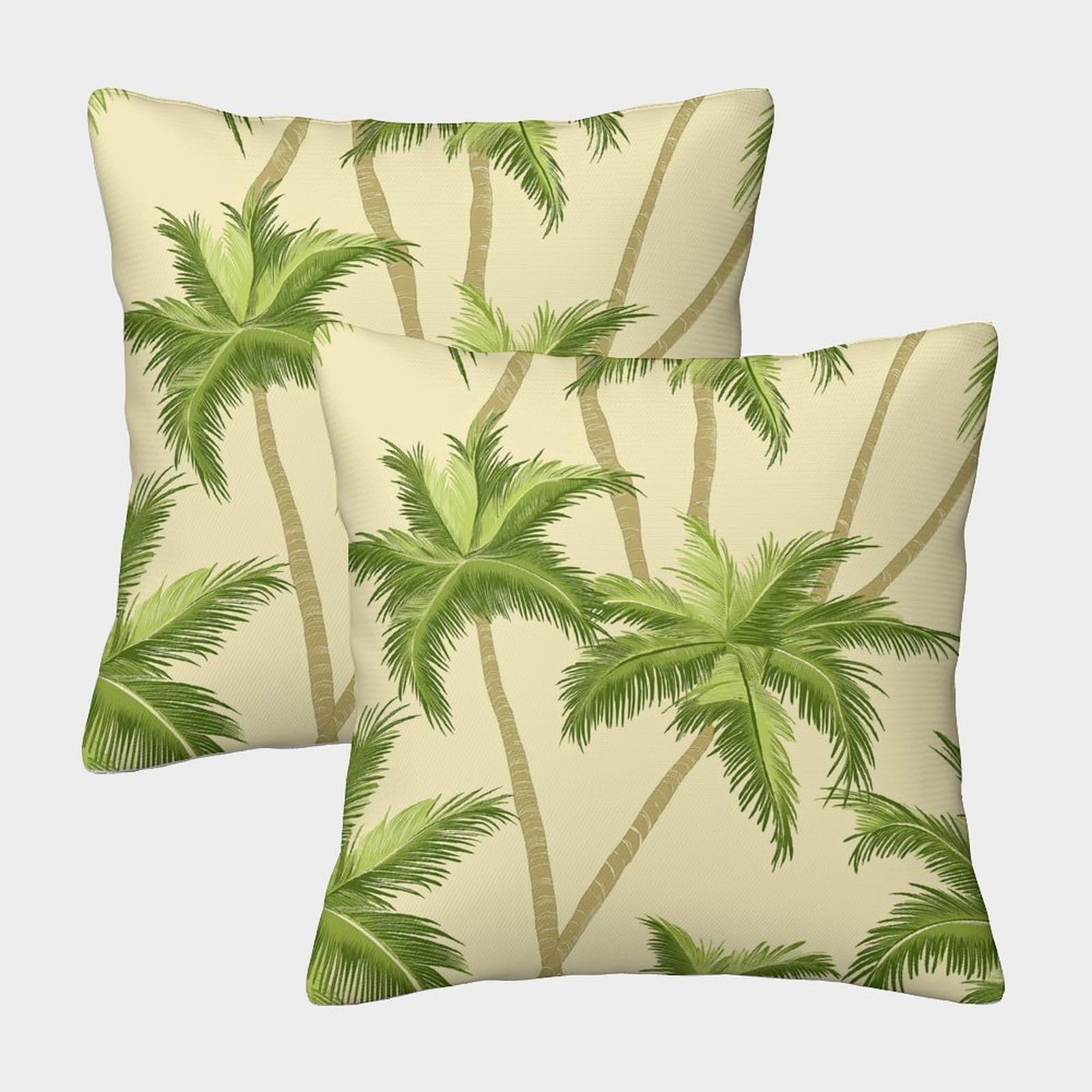 kaiyun 2 Pack 3D Palm Trees,Tropical Plants Cushion 3D Soft Touch Pillowcase,sofa Chair Home Furnishings 45x45cm