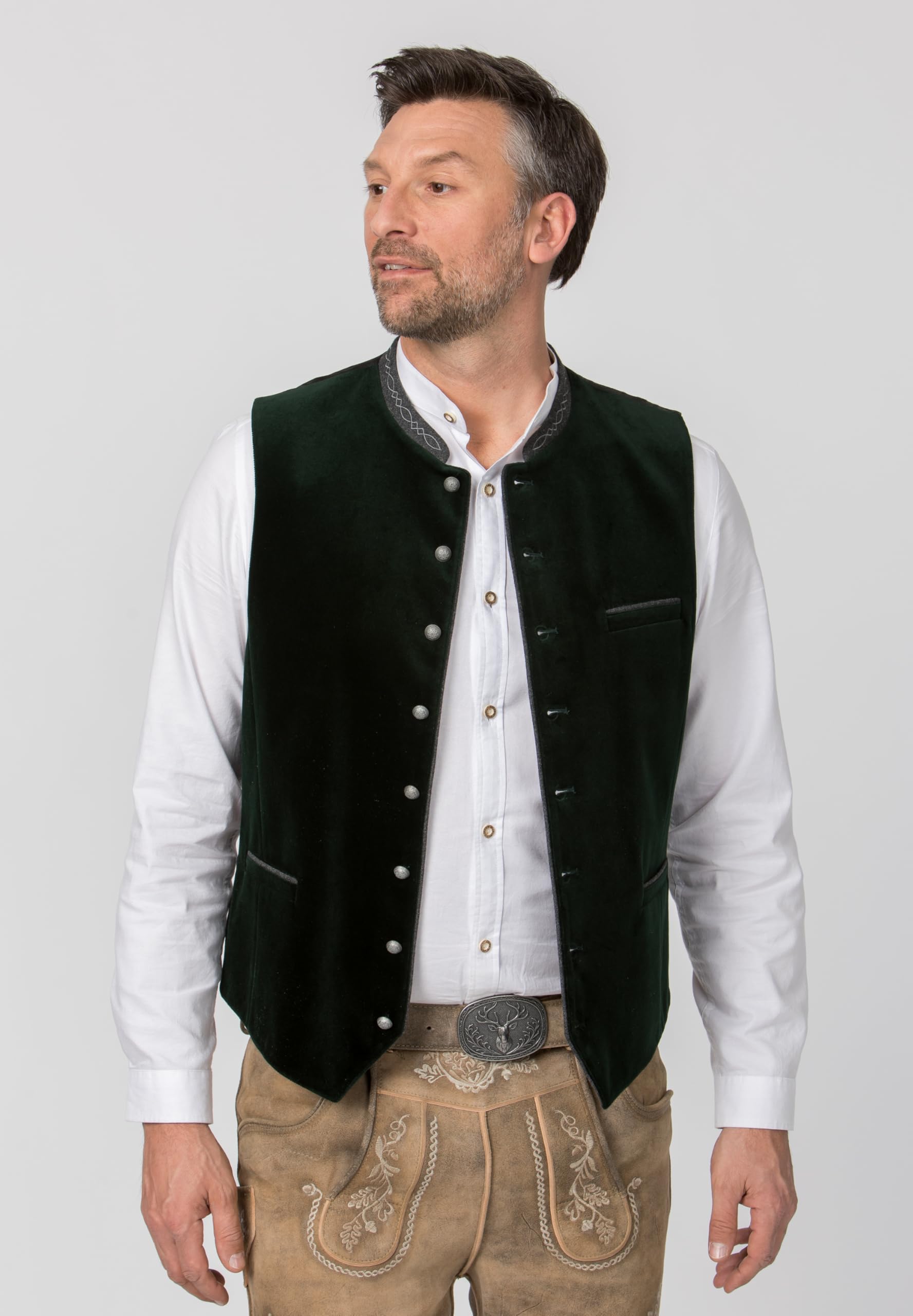 Stockerpoint Herren Trachtenweste Lorenzo I Größen 46-64 I Traditionelle & hochwertige Weste mit verstellbarem Riegel I Perfekt für Trachten & Festlichkeiten – Bild 4