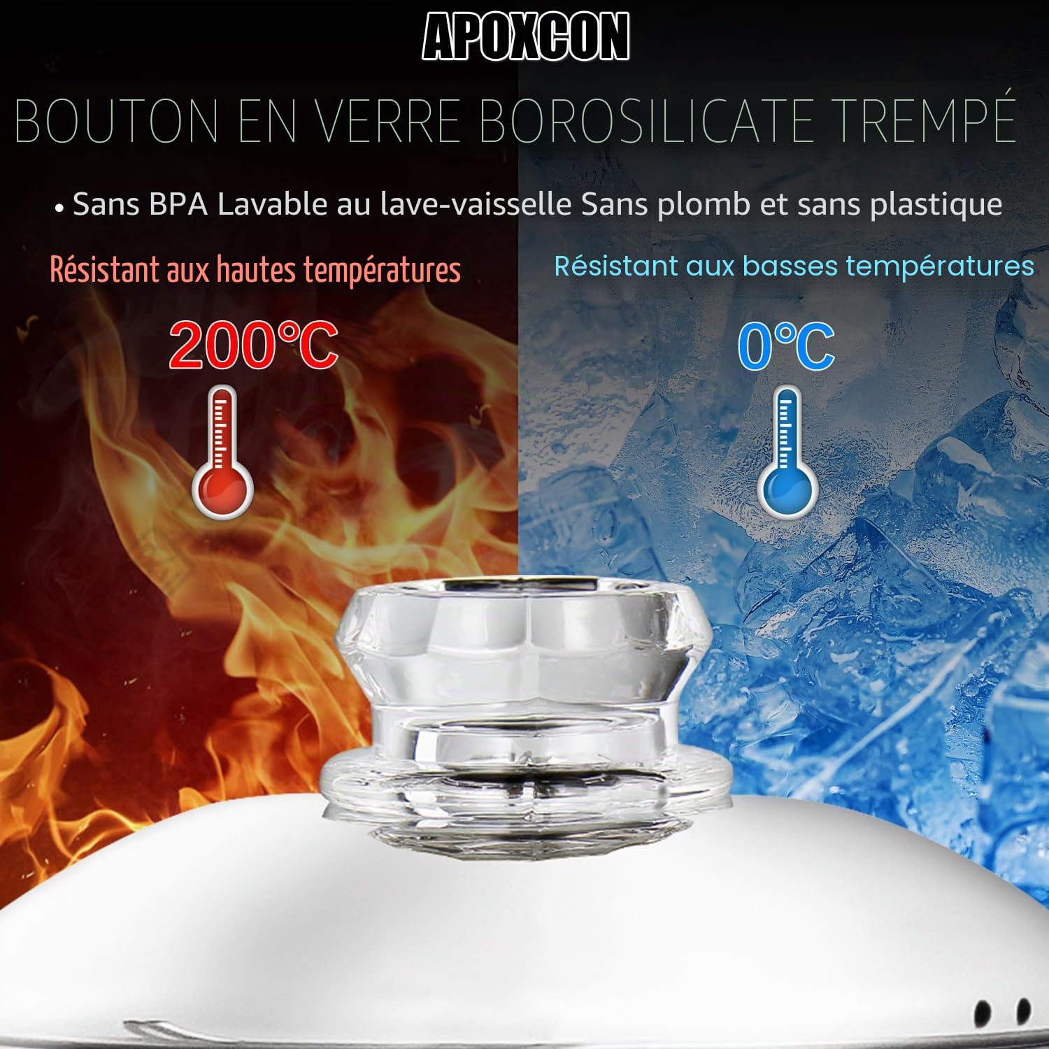 APOXCON Percolateur électrique 12 tasses - Acier inoxydable, bouton en verre et fonction maintien au chaud. Base amovible sans fil