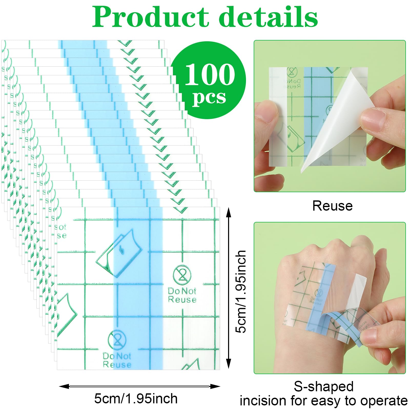 Paleta de mano de maquillaje de 100 piezas, paleta de mezcla de maquillaje de un solo uso, paleta de mezcla de maquillaje profesional, imprescindible, desechable, transparente, impermeable, 2
