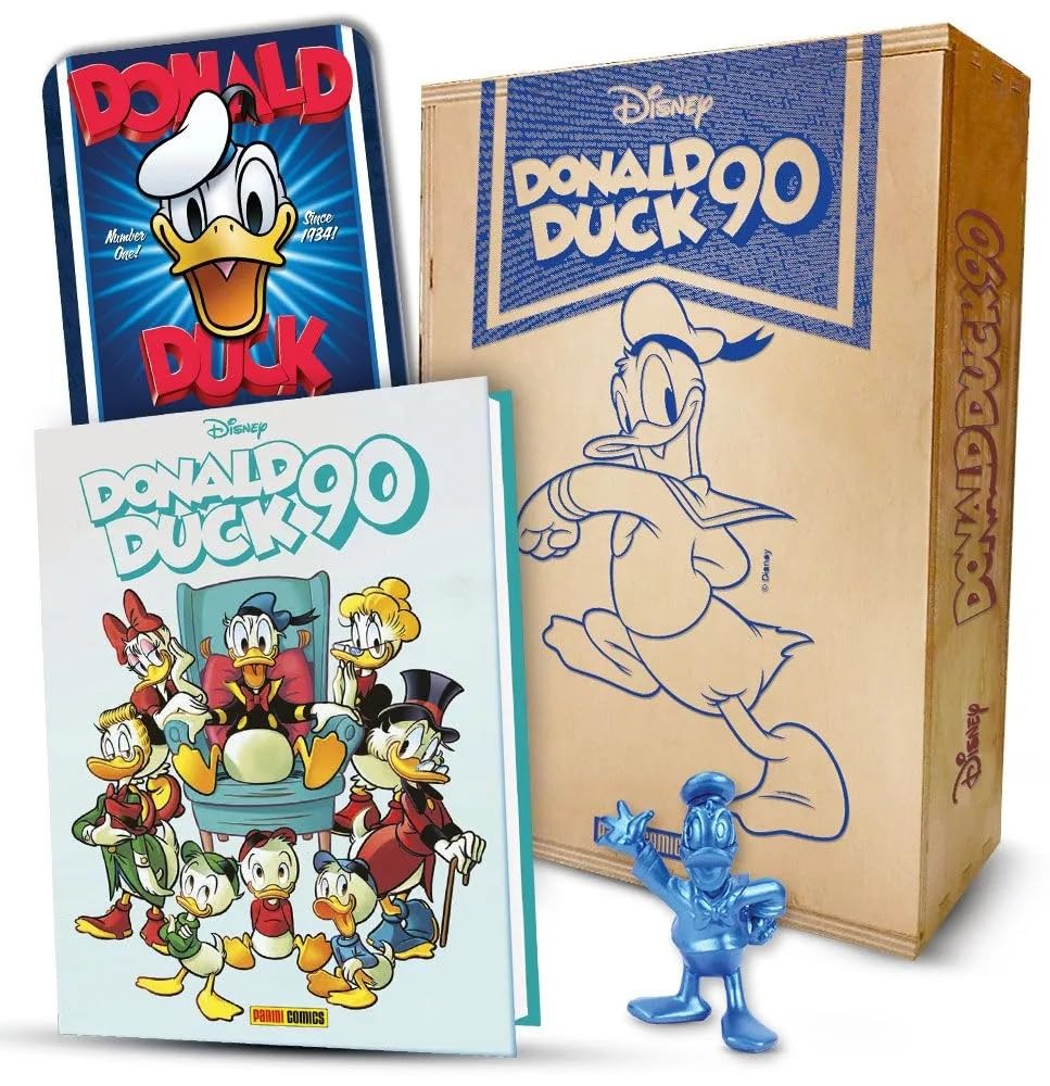 Donald Duck 90. Anniversary Box. Con Statuina Del Personaggio. Con Targa Metallica - 4