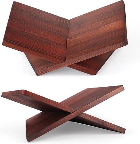 Soporte para libros de madera para lectura, soporte de exhibición de libros de ángulo de 15° para libros de cocina, libros de texto, partituras y